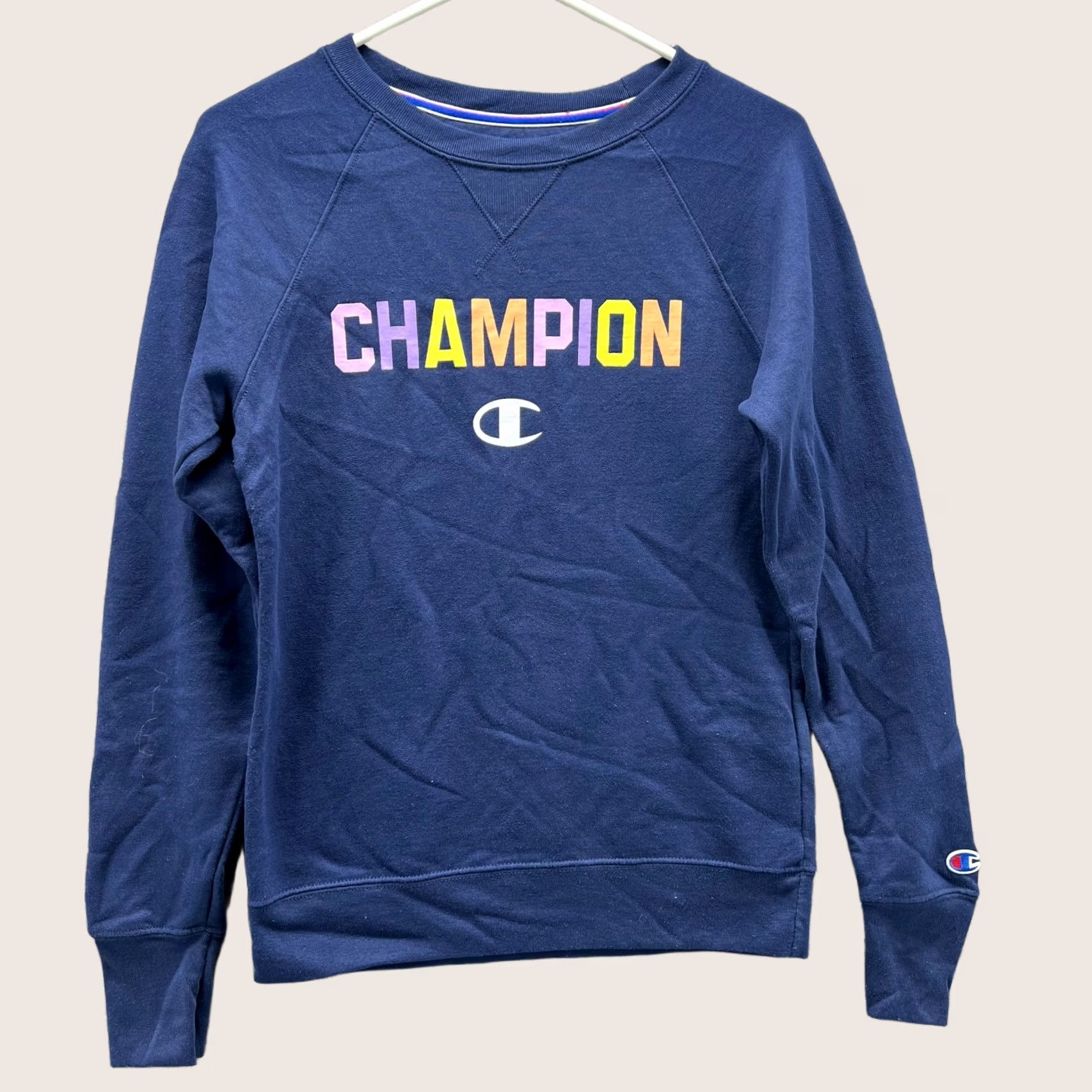 Champion VINTAGE Champion Sweater Womens XS Blue Sweatshirt Pullover Crewneck Logo All Seasons 90s Style Womens XS Size XS / US 0-2 / IT 36-38 - 1 Thumbnail