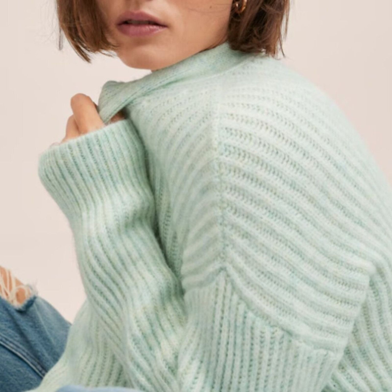 Mango Mango Ribbed Knit Aqua Green Cardigan Sweater NWT Plus 3XL Size 3XL / US 20-22 - 5 Thumbnail