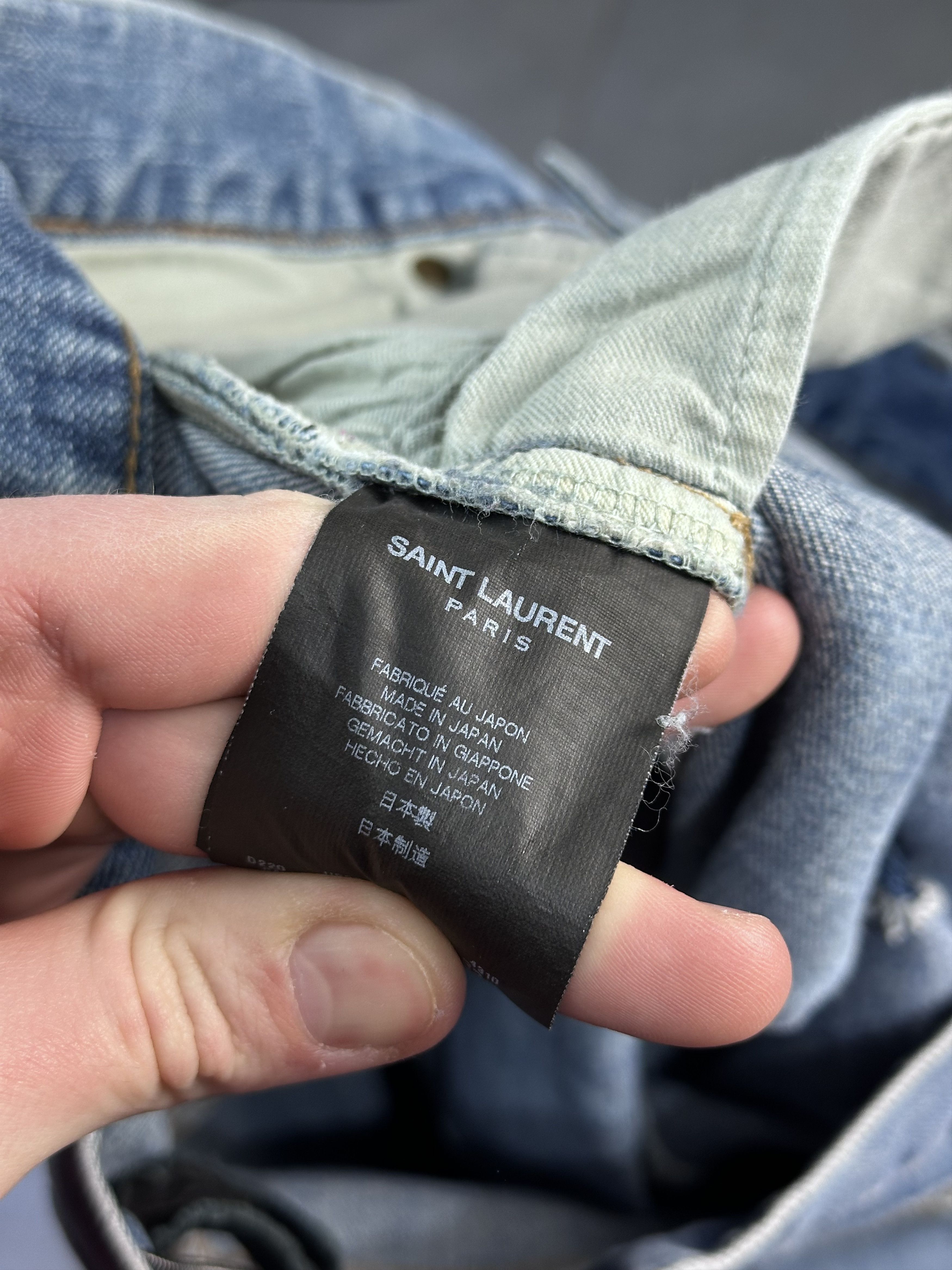 Saint Laurent Paris SLP AW15 Crash denim jeans skinny hedi era Size US 33 - 12 Thumbnail