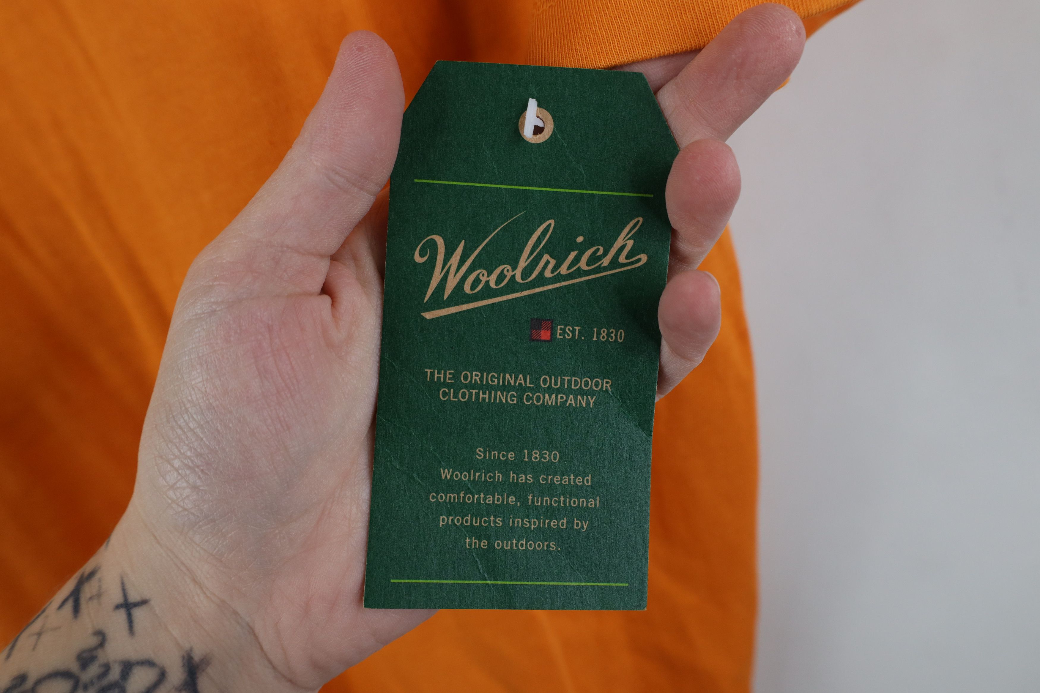 Woolrich Woolen Mills Deadstock Vintage Y2K Woolrich Dye T-Shirt Orange Cotton Size US L / EU 52-54 / 3 - 5 Thumbnail