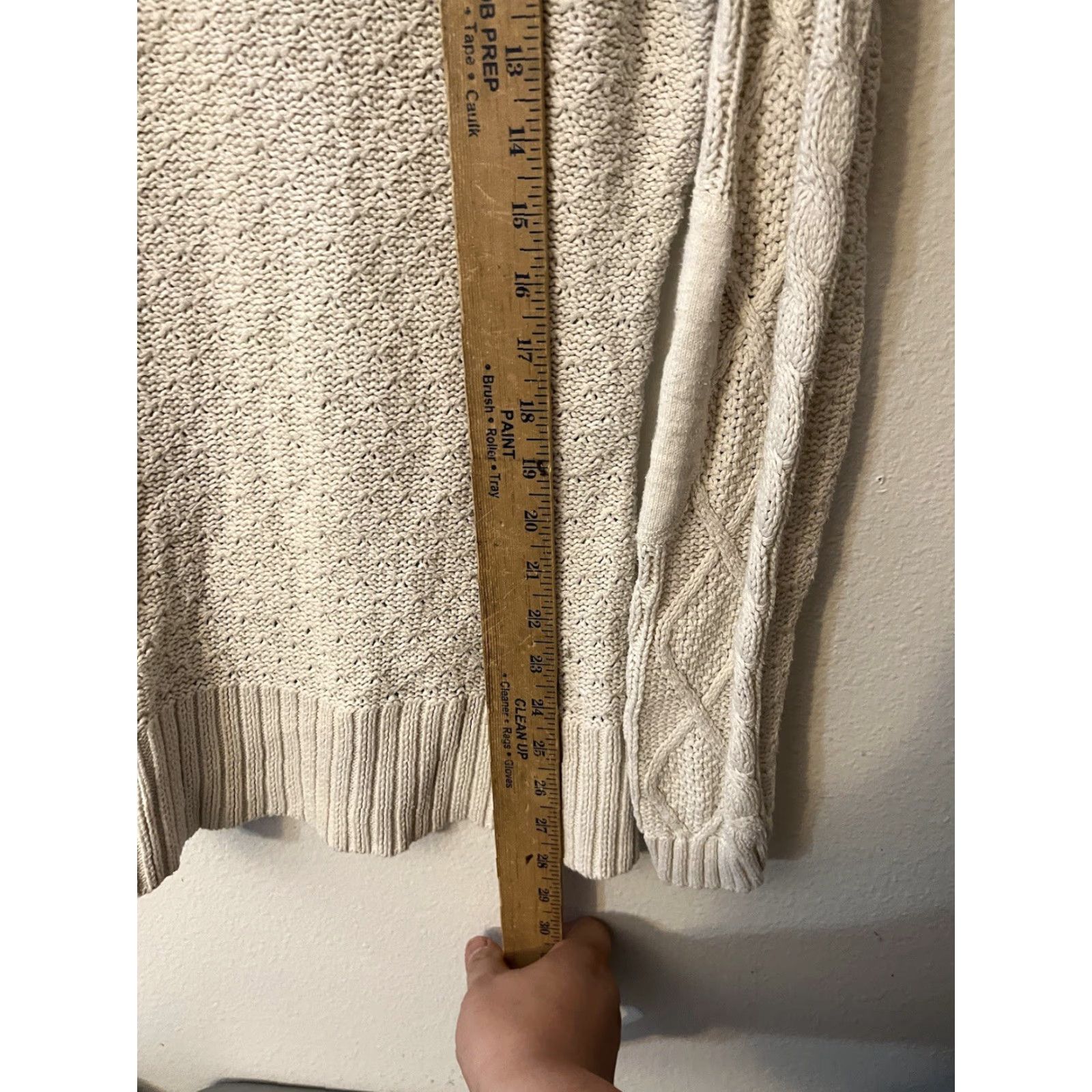Urban Outfitters BDG Urban Outfitters Knit Sweater Women’s Small Cable Vest Ivory Crew Neck Size S / US 4 / IT 40 - 4 Thumbnail