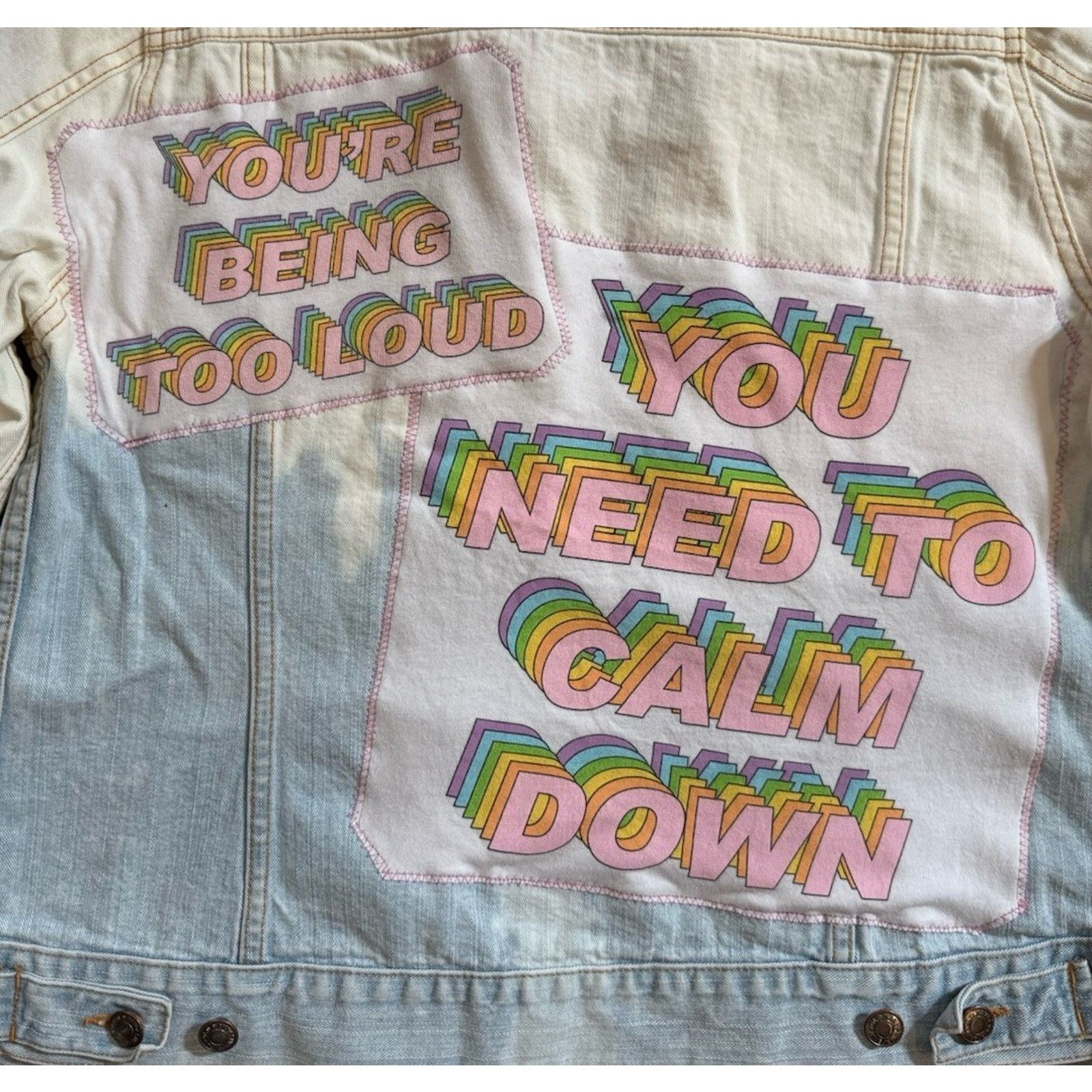 TAYLOR SWIFT You Need To Calm Down Upcycled Denim Jacket M