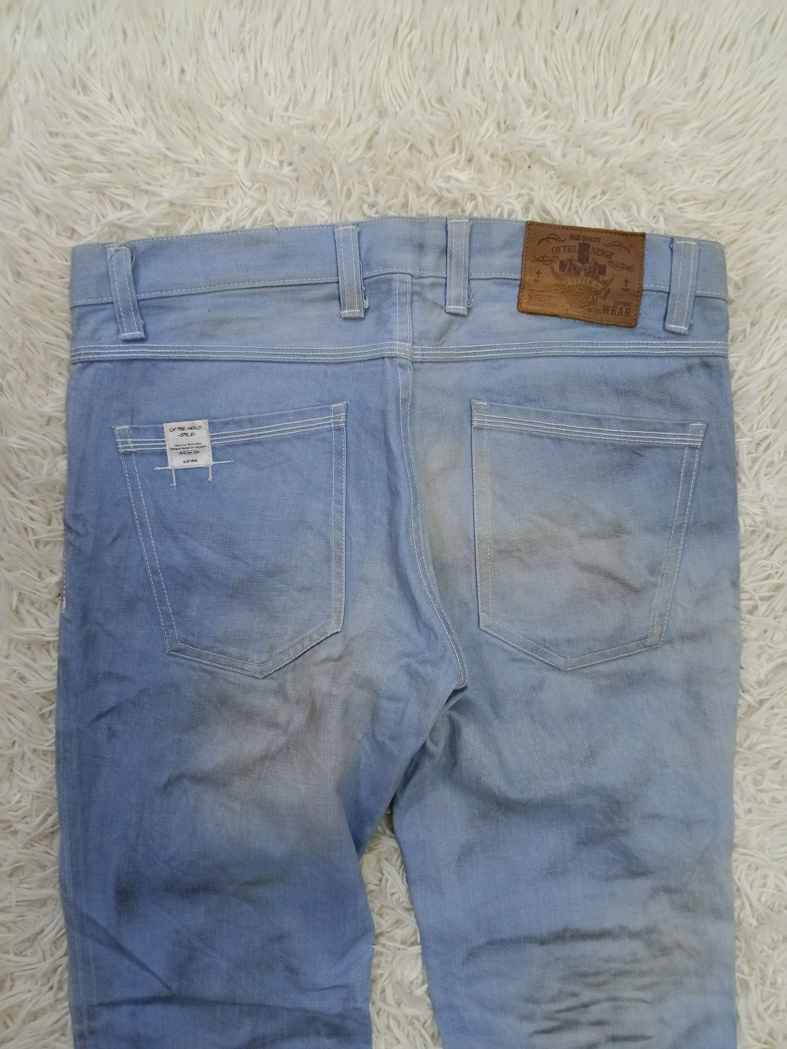 Japanese Brand FLARED🔥DiSTRESSED LIGHT BLUE MADE IN JAPAN OF THE NIEGE Size US 33 - 4 Thumbnail