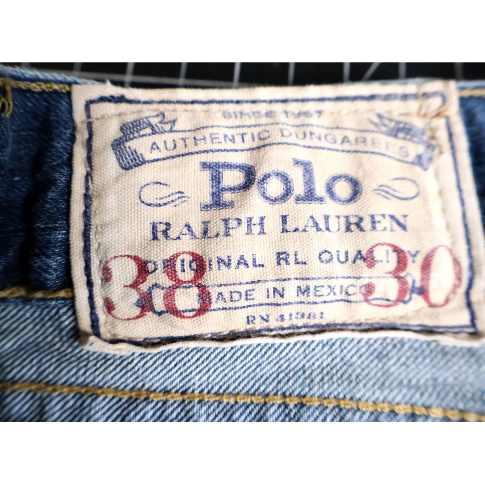 Polo Ralph Lauren VINTAGE Polo Ralph Lauren Jeans Men 38 x 25 Blue Denim Straight Leg 90s Hipster Retro Casual Mens Size US M / EU 48-50 / 2 - 3 Thumbnail