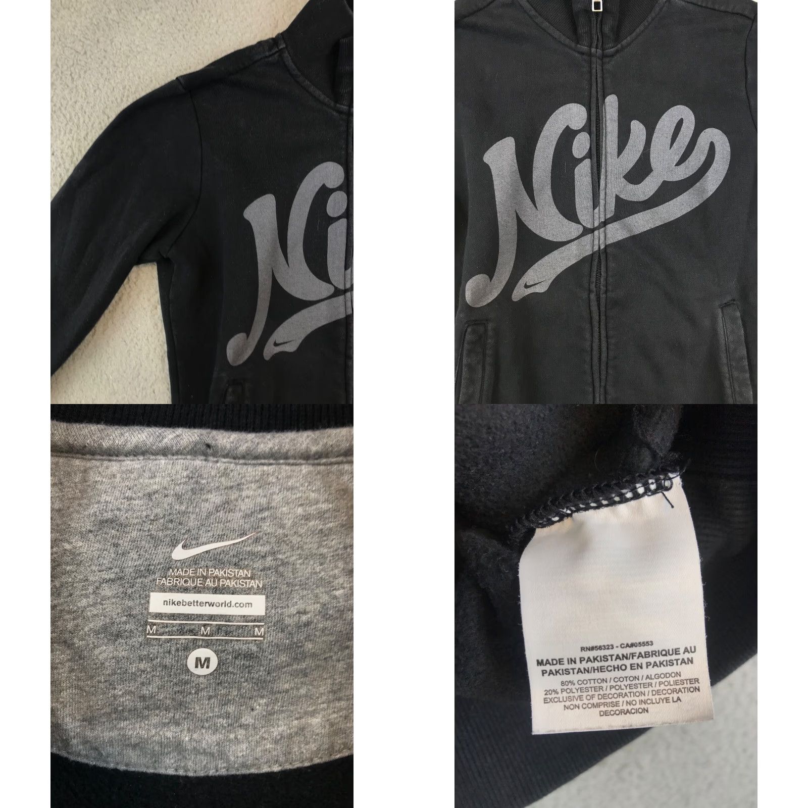 Nike Nike Jacket Women’s Medium Black Full Zip Mock Neck Long Sleeve Pockets Big Logo Size M / US 6-8 / IT 42-44 - 8 Thumbnail