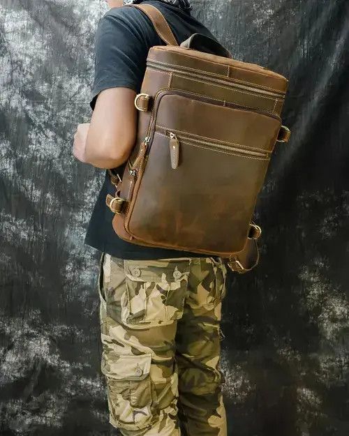 Other Leather Men's Travel Backpack Size ONE SIZE - 1 Thumbnail