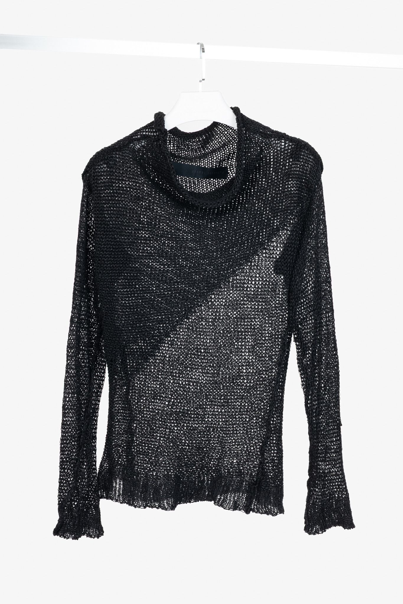 Isabel Benenato Isabel Benenato SS12 Black Linen Cowl Sweater Size M / US 6-8 / IT 42-44 - 1 Thumbnail
