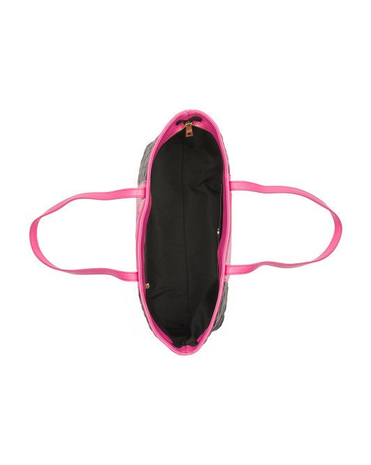 Love Moschino Love Moschino Quilted Tote Black Pink Shoulder Bag Gold Size ONE SIZE - 4 Thumbnail