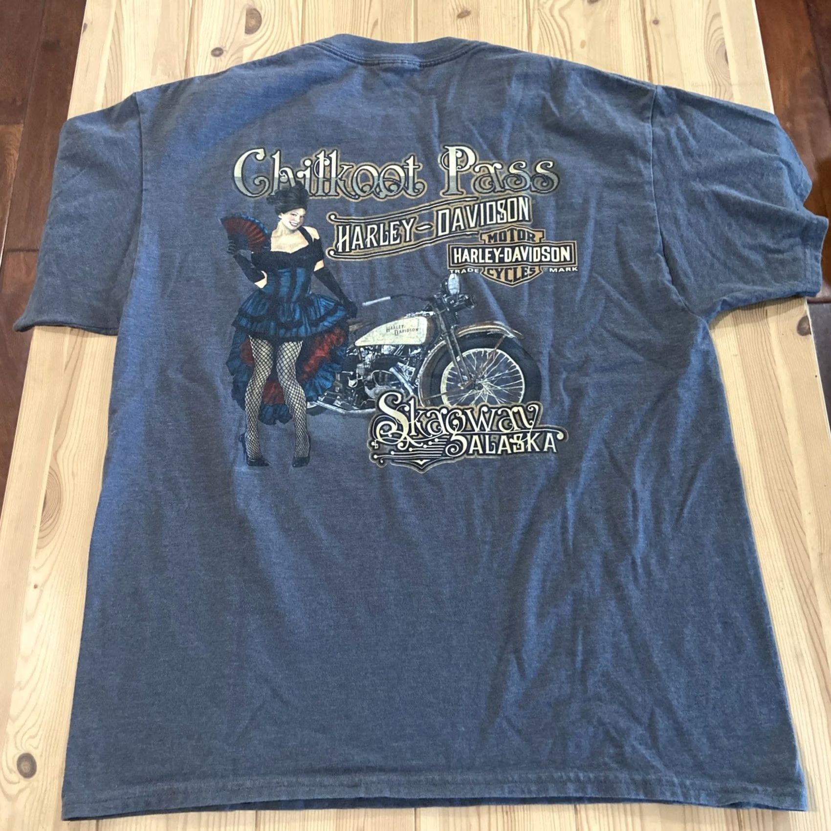 Harley Davidson VINTAGE Harley-Davidson Chilkoot Pass Skagway Alaska Shirt XL Gray Men Crew Neck Short Sleeve Cotton T-Shirt Biker Motorcycle 2012 Outpost Size US XL / EU 56 / 4 - 6 Thumbnail