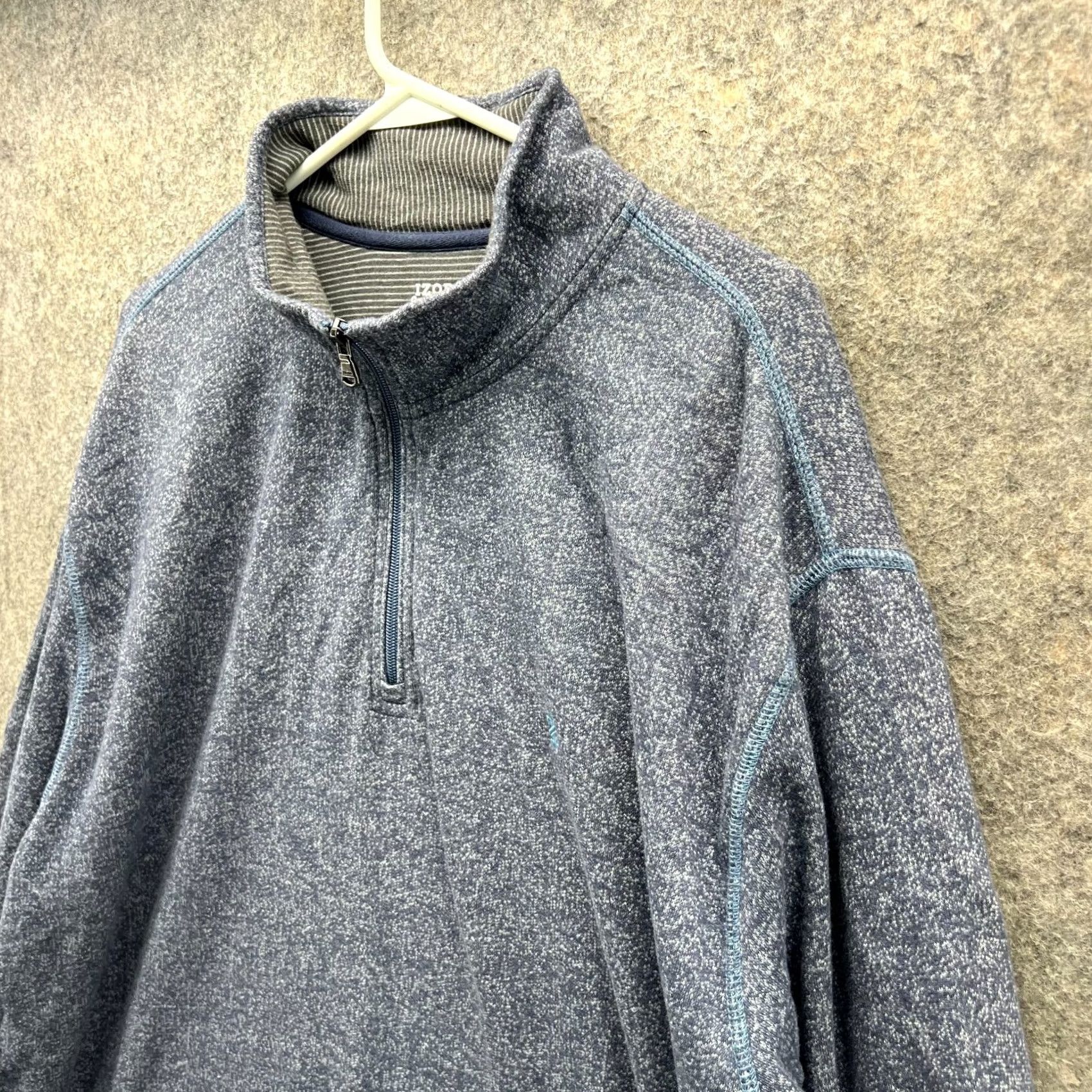 Izod VINTAGE Izod Sweater Men 2XL Blue Pullover 1/4 Zip Fleece Classic Logo Knit Shirt Size US XXL / EU 58 / 5 - 6 Thumbnail