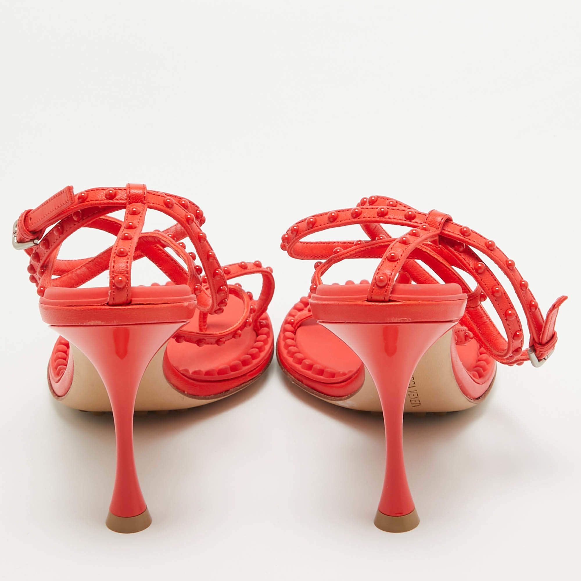 Bottega Veneta o1y0725 Ankle Strap Sandals in Tomato Red Size US 5 / IT 35 - 5 Thumbnail