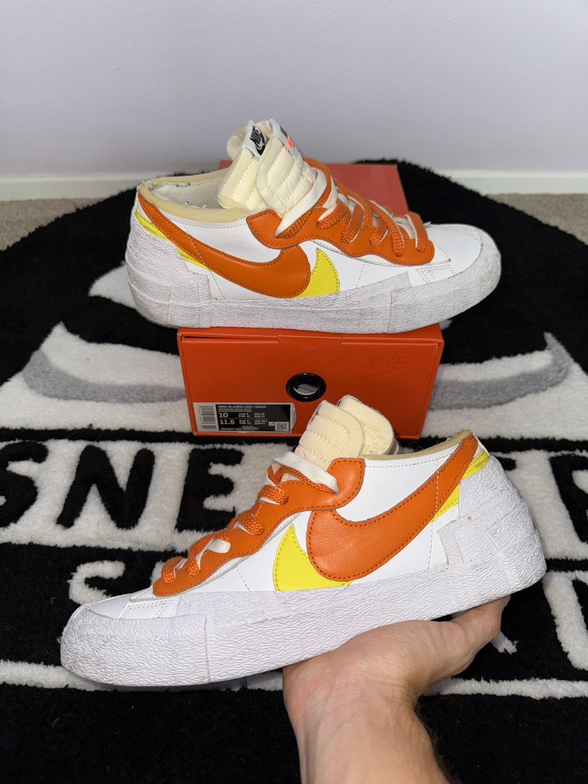 Nike sacai x Blazer Low Magma Orange (Size 10)