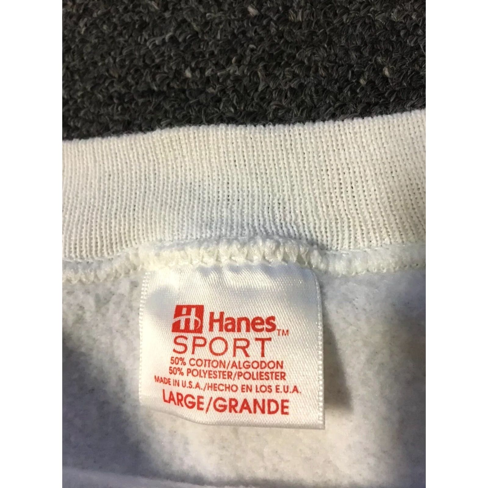 Hanes VINTAGE Hanes Sport Sweatshirt L White 50/50 USA 80s 90s Grunge Skate Track Gym Pullover Mens Size US L / EU 52-54 / 3 - 2 Thumbnail