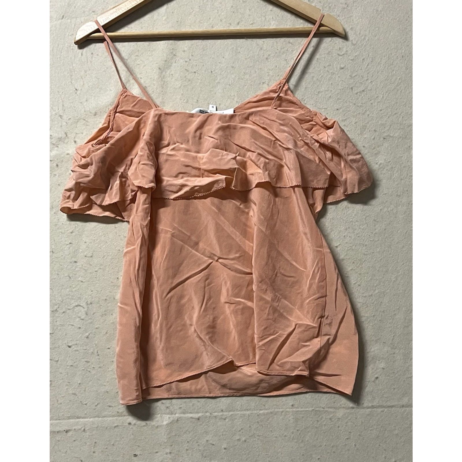 Diane von Furstenberg Diane von Furstenberg Silk Blouse Short Sleeve Button Front Women Medium Salmon Blouse Designer Regular Fit Size M / US 6-8 / IT 42-44 - 2 Thumbnail