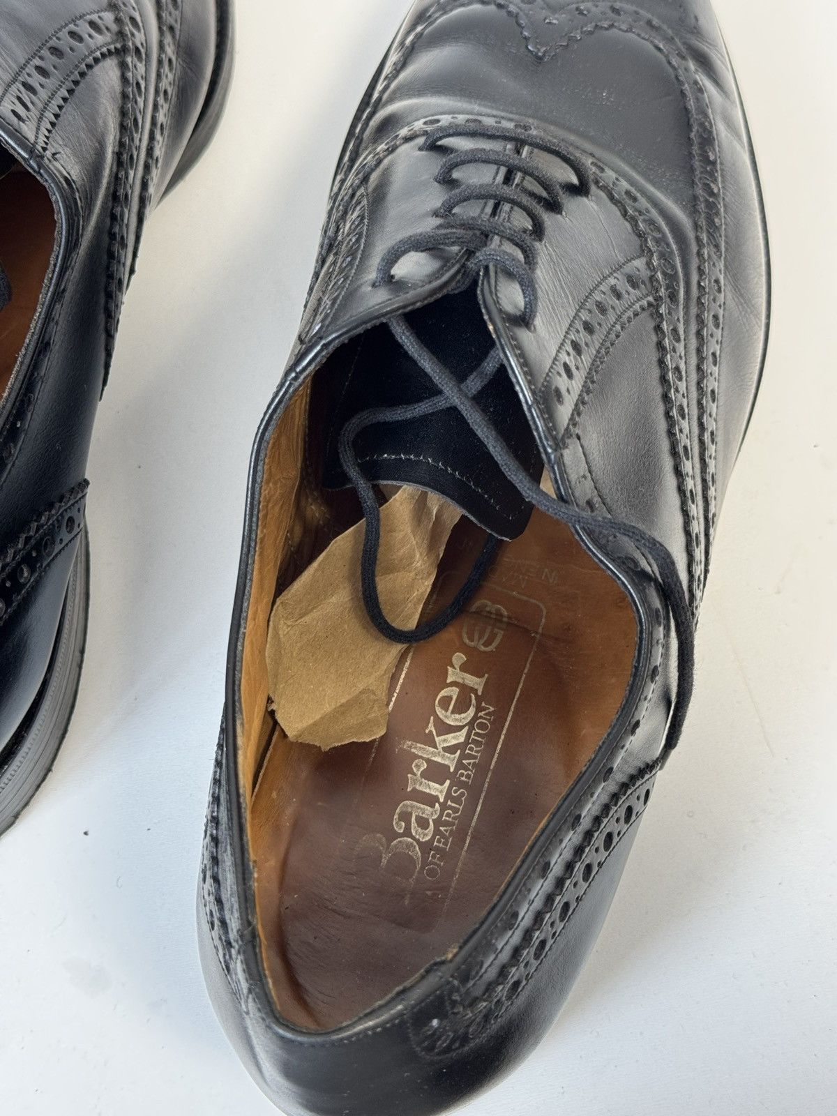 Barker Barker Black Leather Wingtip Brogue Oxford Shoes US 10.5 Size US 10.5 / EU 43-44 - 18 Thumbnail