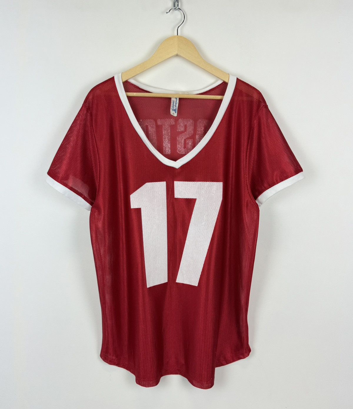 Other Project Social T V-neck Boston #17 Jersey Mesh Shirt Red Top Size US M / EU 48-50 / 2 - 1 Thumbnail