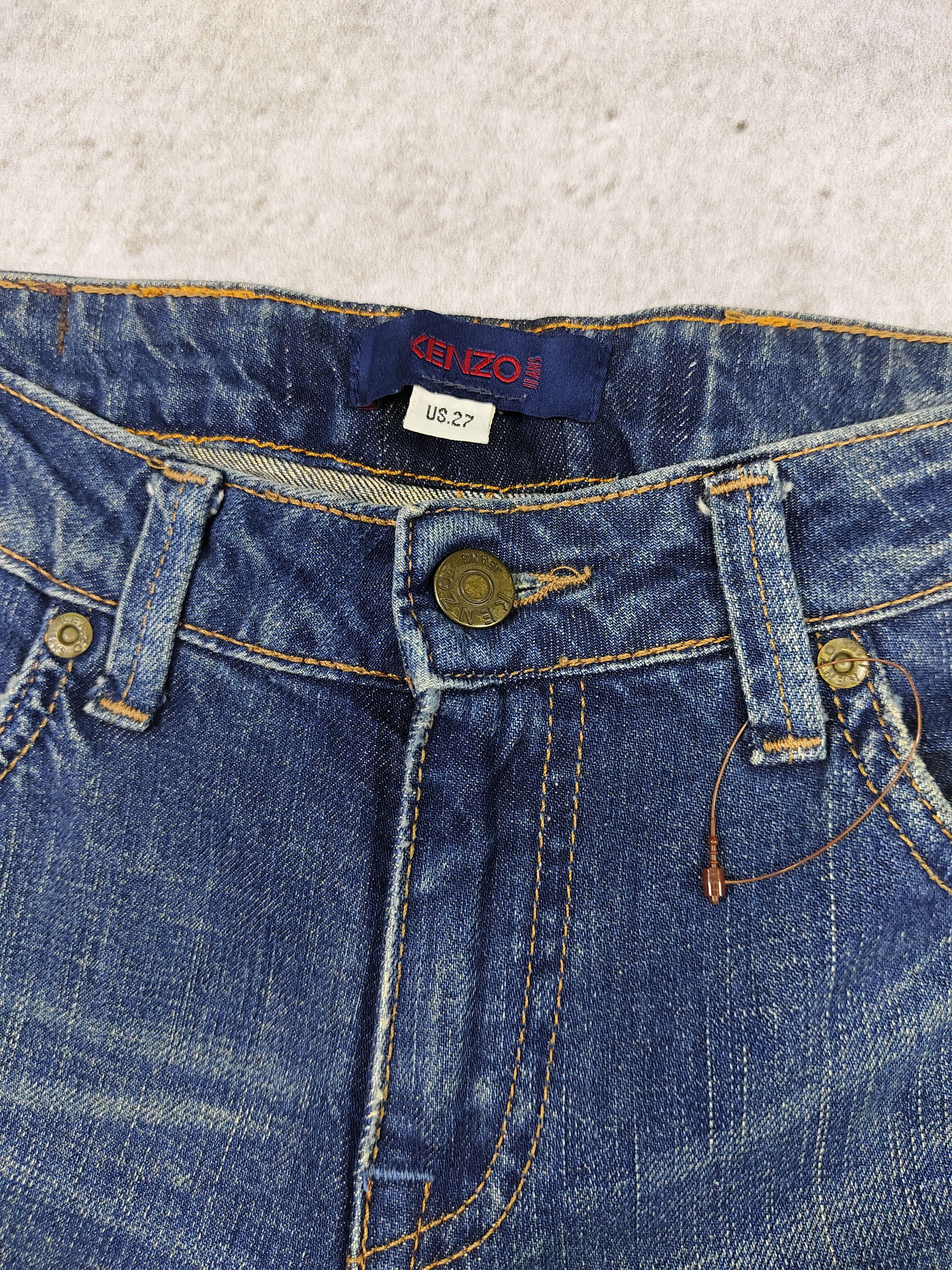 Kenzo 90s Kenzo- Grunge Patchwork Distressed Flared Denim Jeans Size 30" / US 8 / IT 44 - 6 Thumbnail