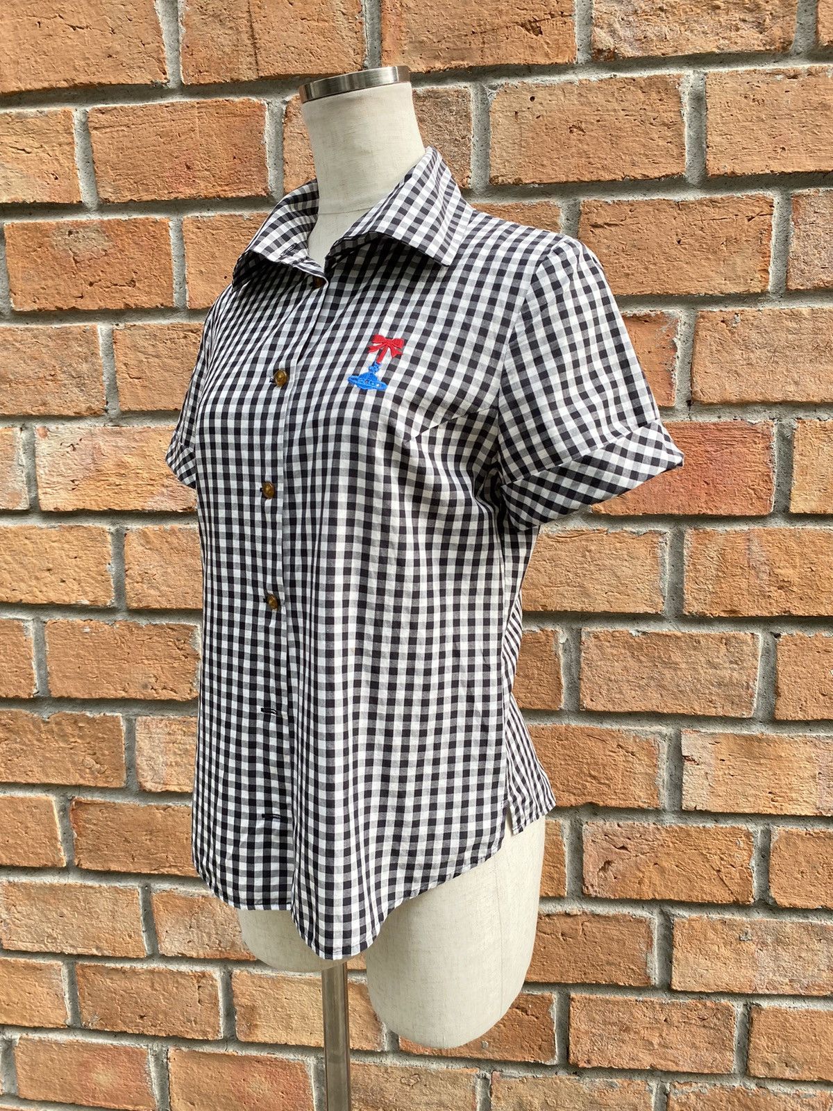 Vivienne Westwood Vivienne Westwood RED LABEL Gingham Embroidered Shirt Size XS / US 0-2 / IT 36-38 - 4 Thumbnail