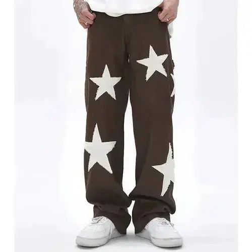 Japanese Brand × Jean Retro-style Jeans Ripped Baggy Trousers Star Harajuku style Size US 30 / EU 46 - 2 Thumbnail