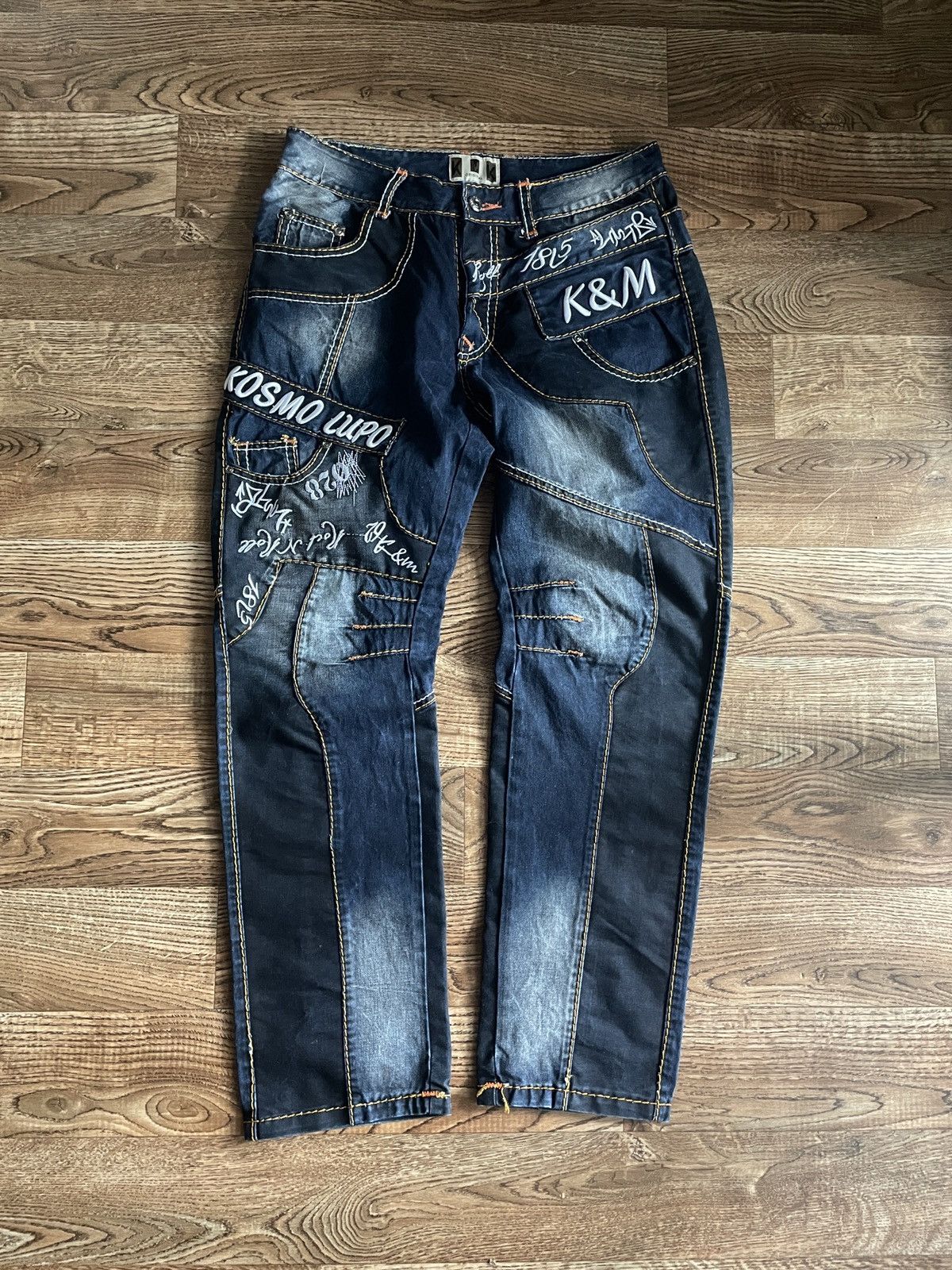 Vintage Archive Kosmo Lupo Jeans distressed y2k Denim pants Size US 37 - 2 Thumbnail