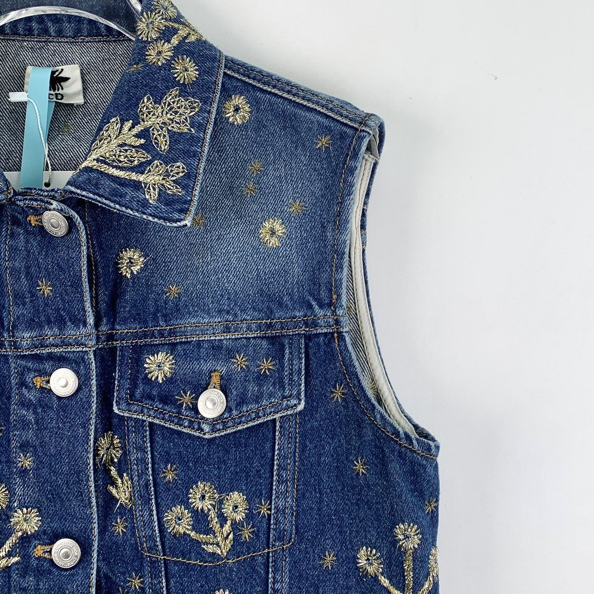 Dior Dior Navy Blue Floral Embroidered Cotton Denim Vest Size S / US 4 / IT 40 - 3 Thumbnail
