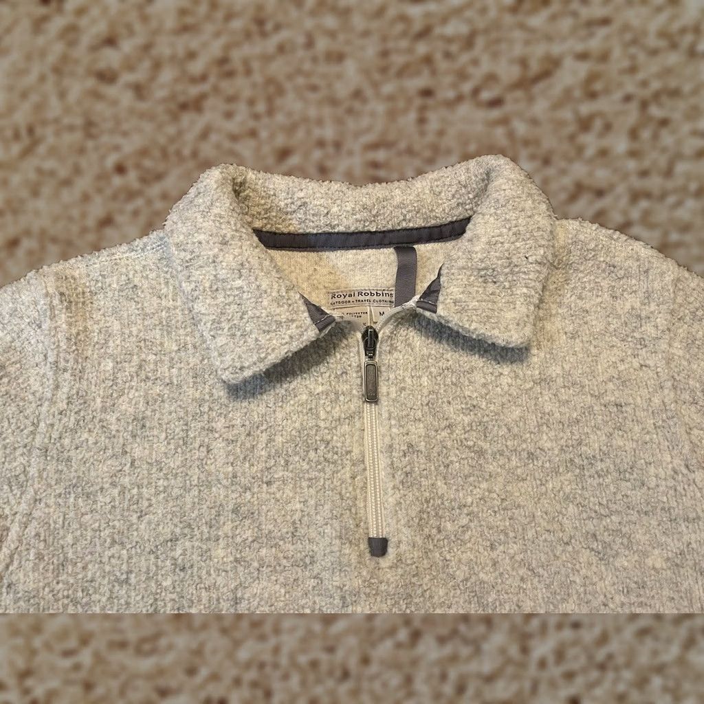 Royal Robbins Royal Robbins Women's Medium Ivory Fleece Jacket 1/4 Quarter Zip Pullover Size M / US 6-8 / IT 42-44 - 1 Thumbnail