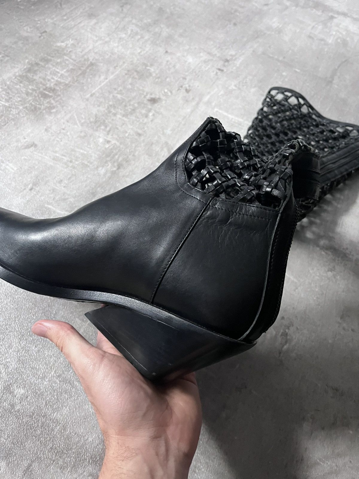 Ann Demeulemeester Ann Demeulemeester F/W 2019 Leather Net Boots Size US 10 / IT 40 - 16 Thumbnail