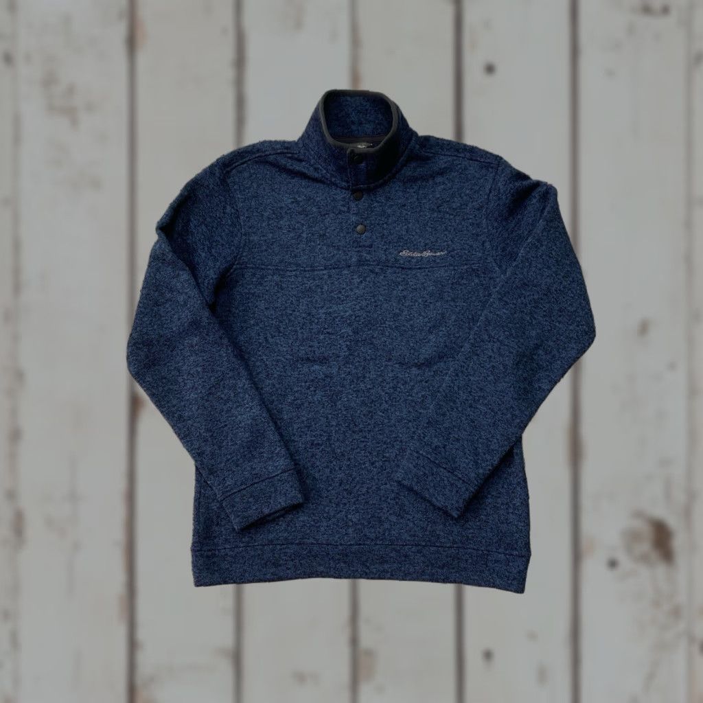 Eddie Bauer Eddie Bauer Fleece Sweater Men M Navy Blue Heather 1/4 Snap Pullover Casual Sweatshirt Size US M / EU 48-50 / 2 - 1 Thumbnail