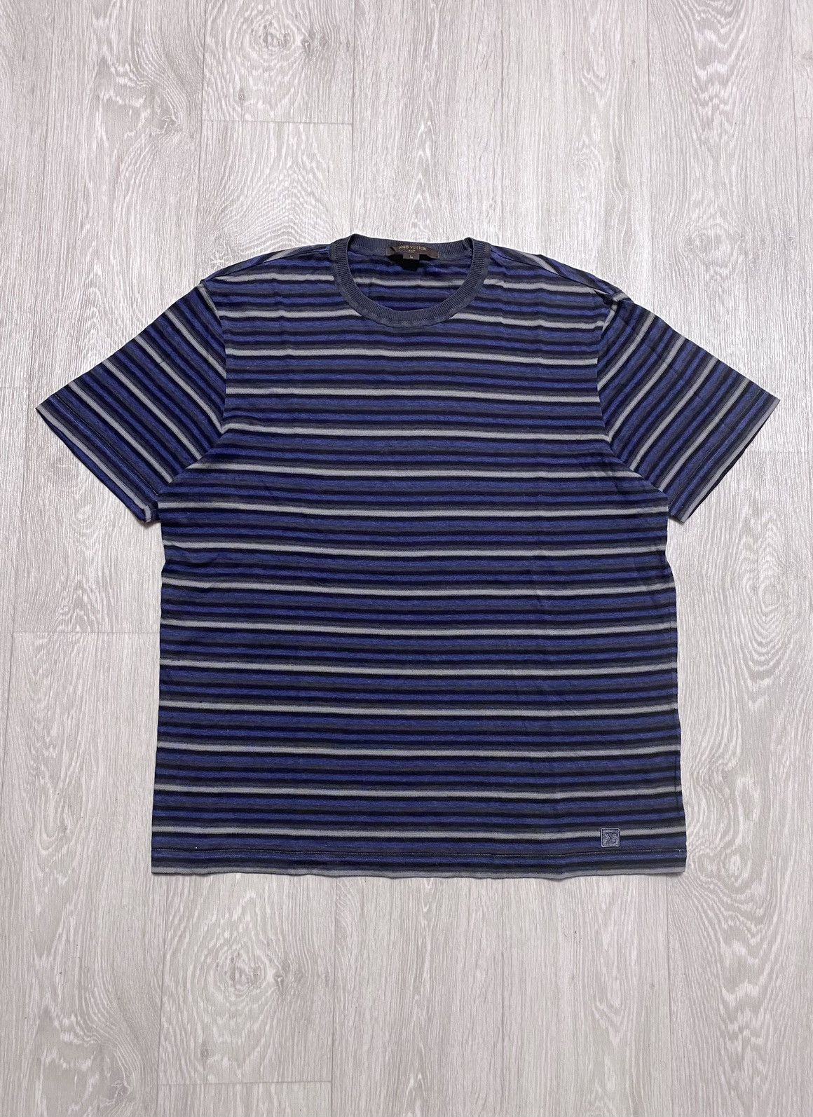 Louis Vuitton Louis Vuitton Multicolour Striped T-shirt Embroidered Logo Size US L / EU 52-54 / 3 - 2 Thumbnail