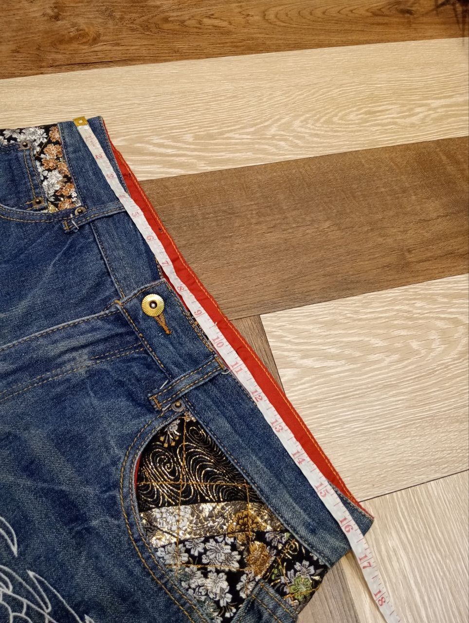 Japanese Brand HISHYOUHAKUREI ORIGINAL WAGARA DENIM SUKAJAN DRAGON PANTS Size US 32 / EU 48 - 12 Thumbnail