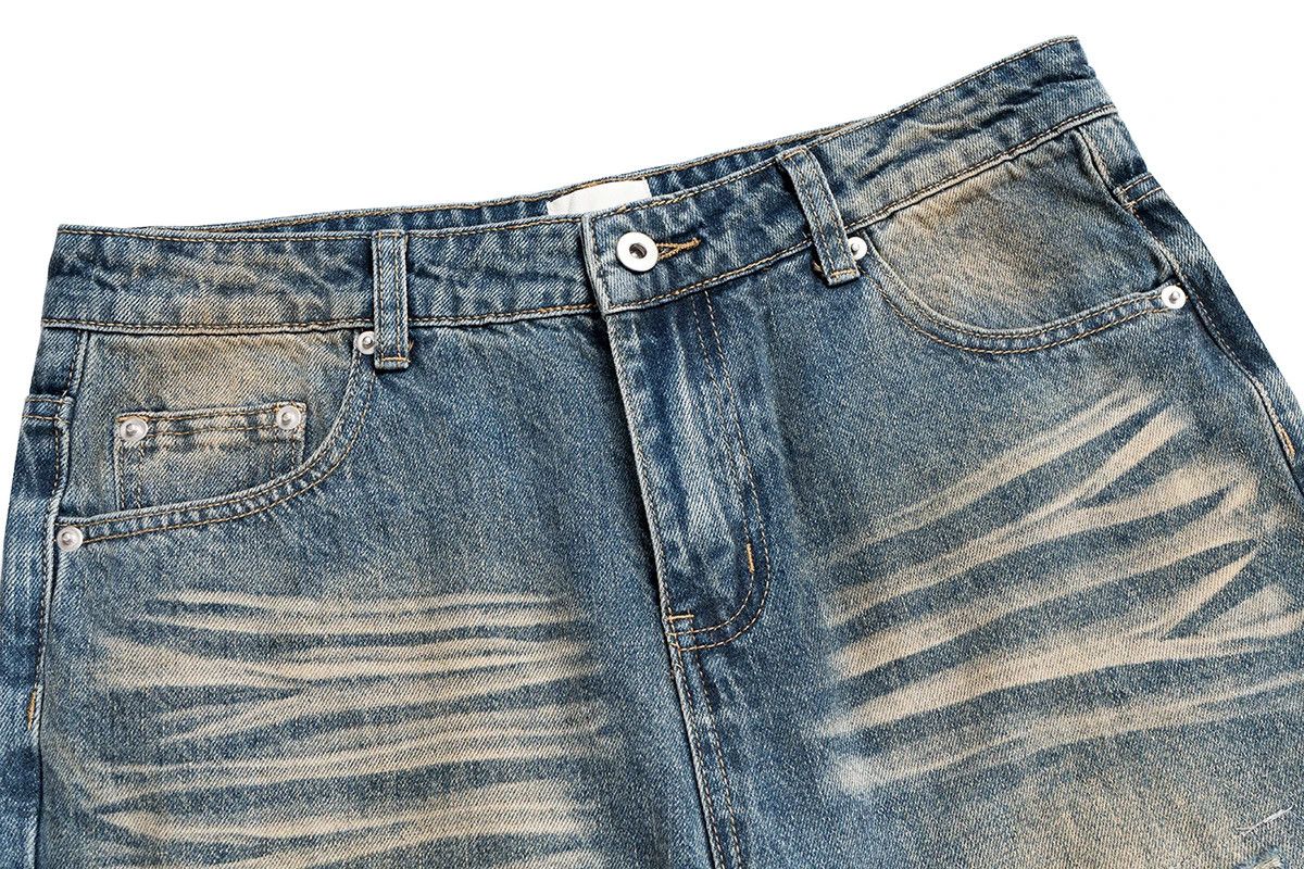 Japanese Brand Vintage Washed Dirty Yellow Mud Baggy Jeans Size US 33 - 6 Thumbnail