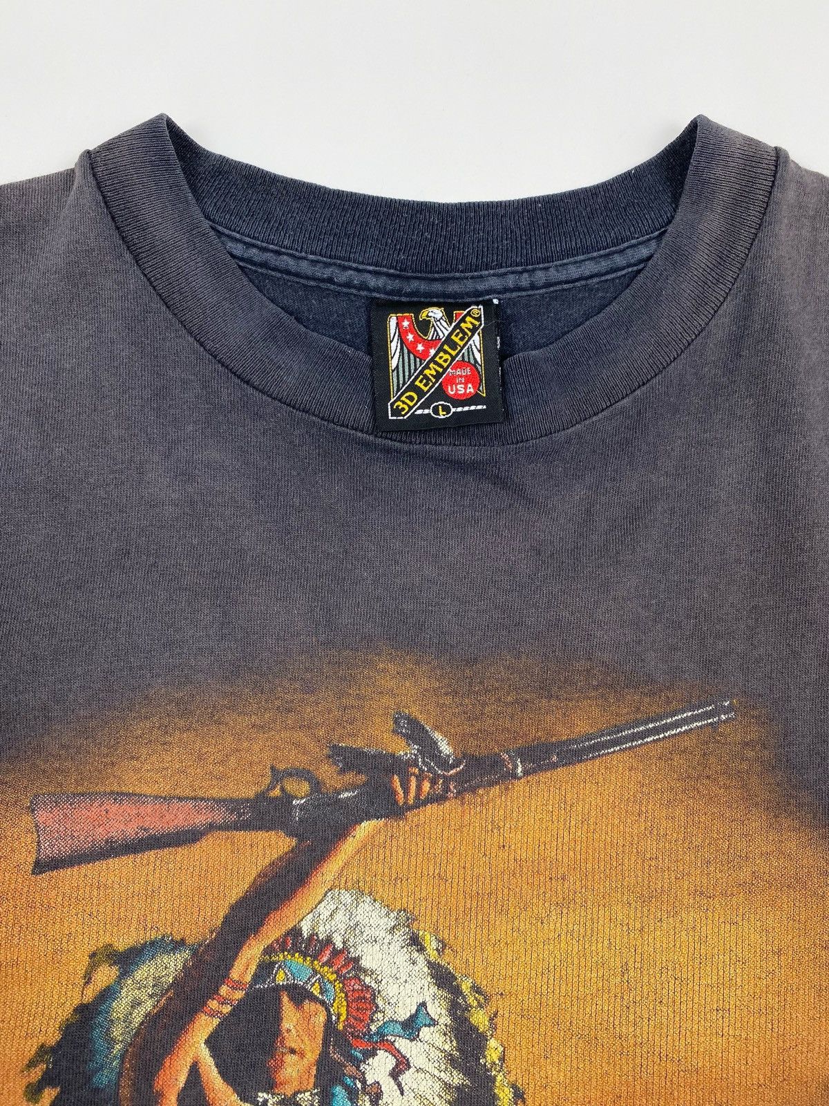 Vintage 1993 Vintage Distressed 3D Emblem Indian Riot Graphic Tee Size US L / EU 52-54 / 3 - 3 Thumbnail