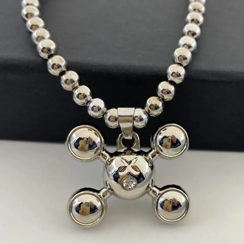 Jewelry Round Bead Chain Quadangle Ball Pendant Size ONE SIZE - 2 Thumbnail
