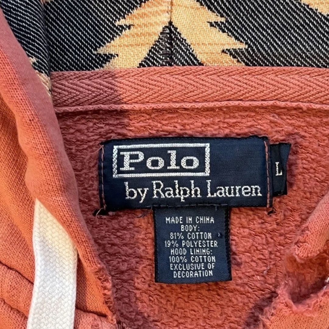 Polo Ralph Lauren VINTAGE Polo Ralph Lauren Aztec Hood Full Zip Hoodie Faded Size US L / EU 52-54 / 3 - 4 Thumbnail