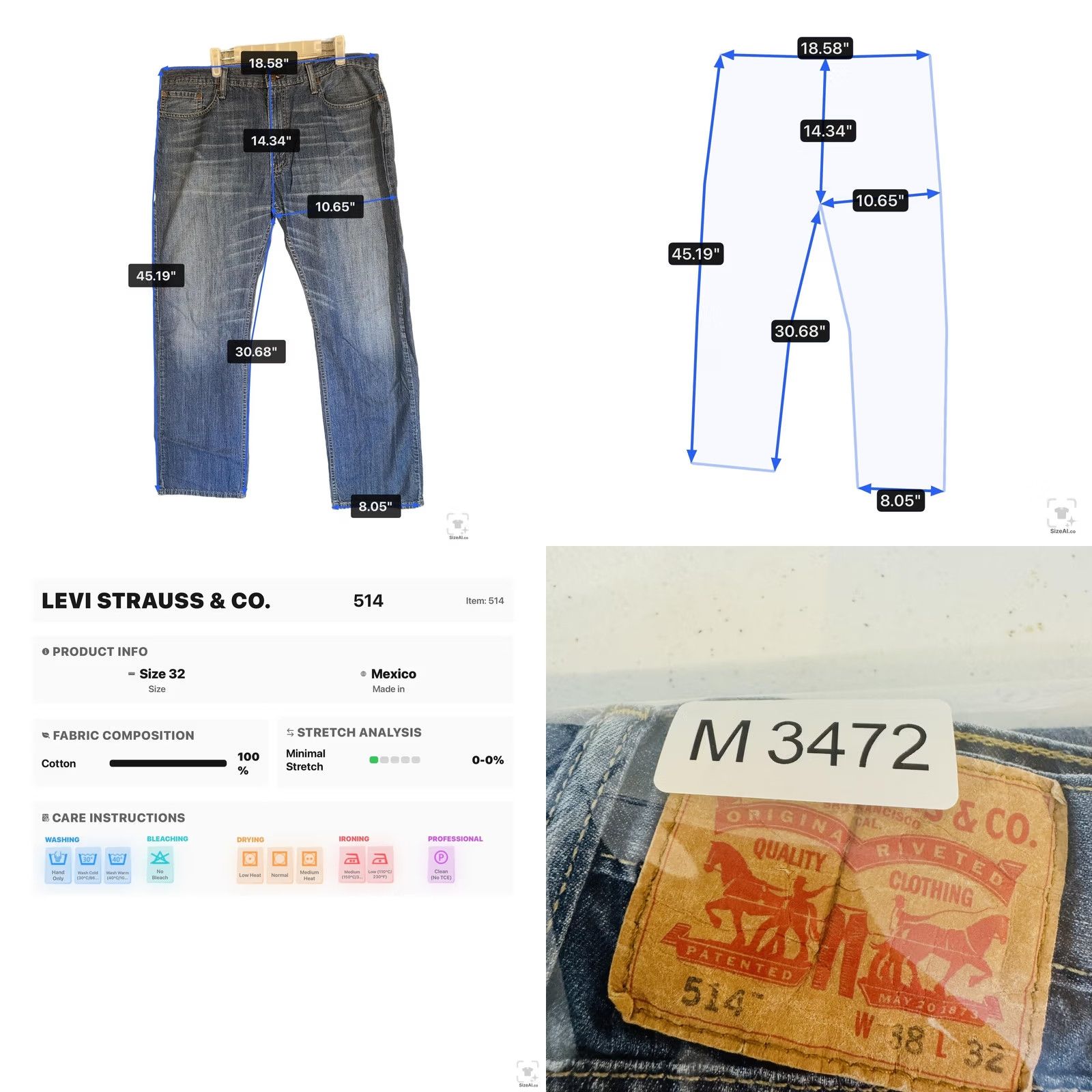 Levi's Levi's 514 Jeans Mens Regular 38x31 Blue Medium Wash Denim Zip Fly Straight 5-Pocket Boots Cut Rise High Boys Mens Similiar 90s? Size US 38 / EU 54 - 9 Thumbnail