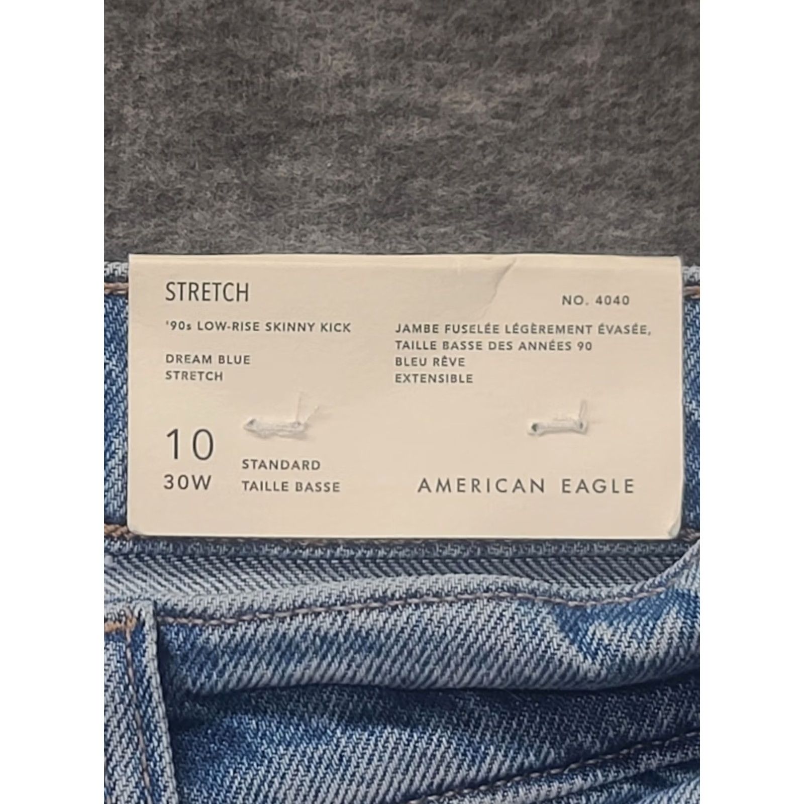 American Eagle Outfitters VINTAGE American Eagle Jeans Womens 10x32 90s Skinny Kick Flared Low Rise Stretch Jeans Blue Cotton Spandex Regular Inseam 32 Womens Size 32" / US 10 / IT 46 - 2 Thumbnail