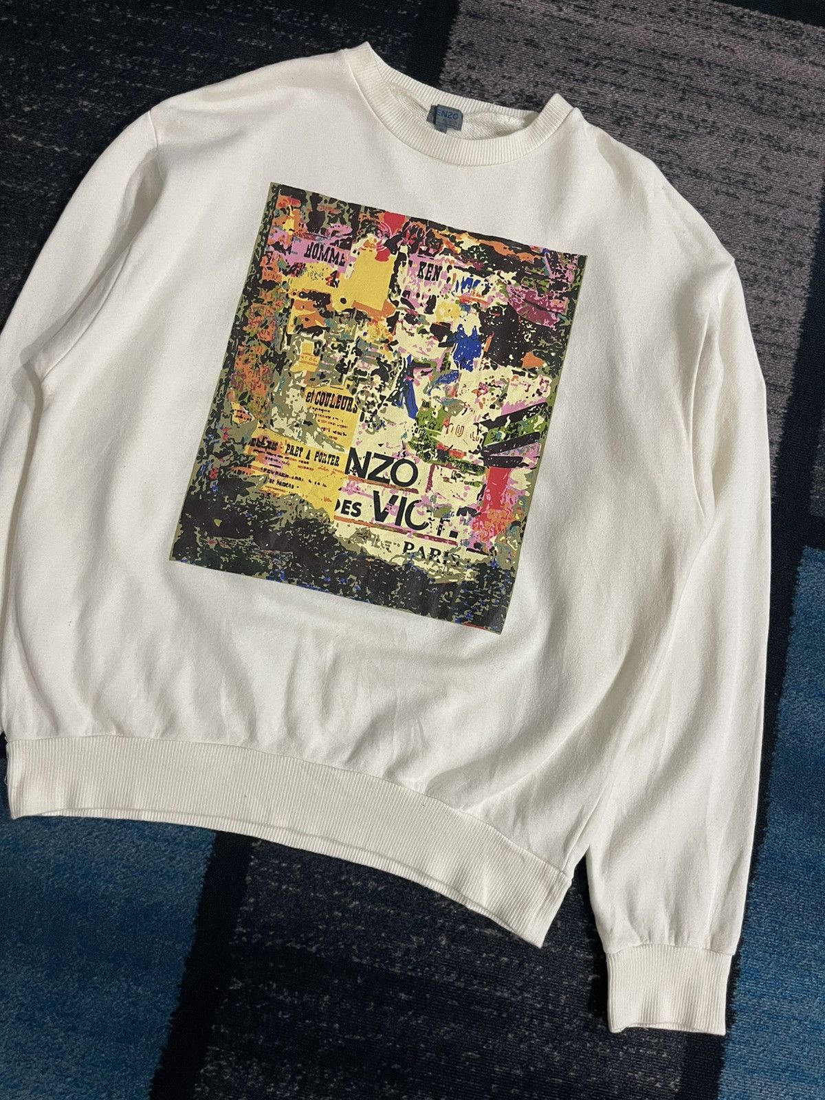 Kenzo × Vintage Vintage Kenzo Paris Big Logo Sweatshirt Size US L / EU 52-54 / 3 - 3 Thumbnail