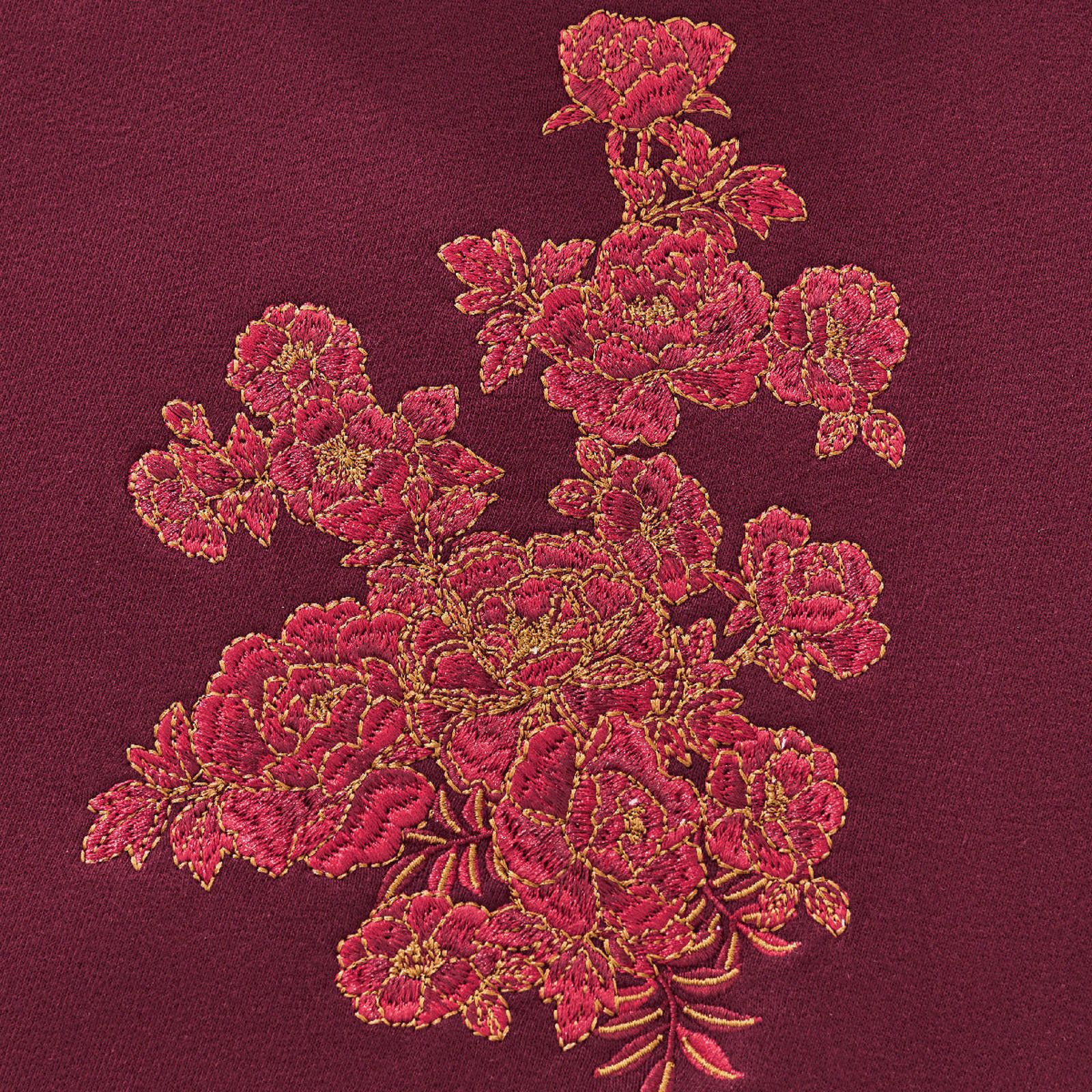 Japanese Brand Burgundy Embroidered Floral Horse Hoodie Size US M / EU 48-50 / 2 - 3 Thumbnail