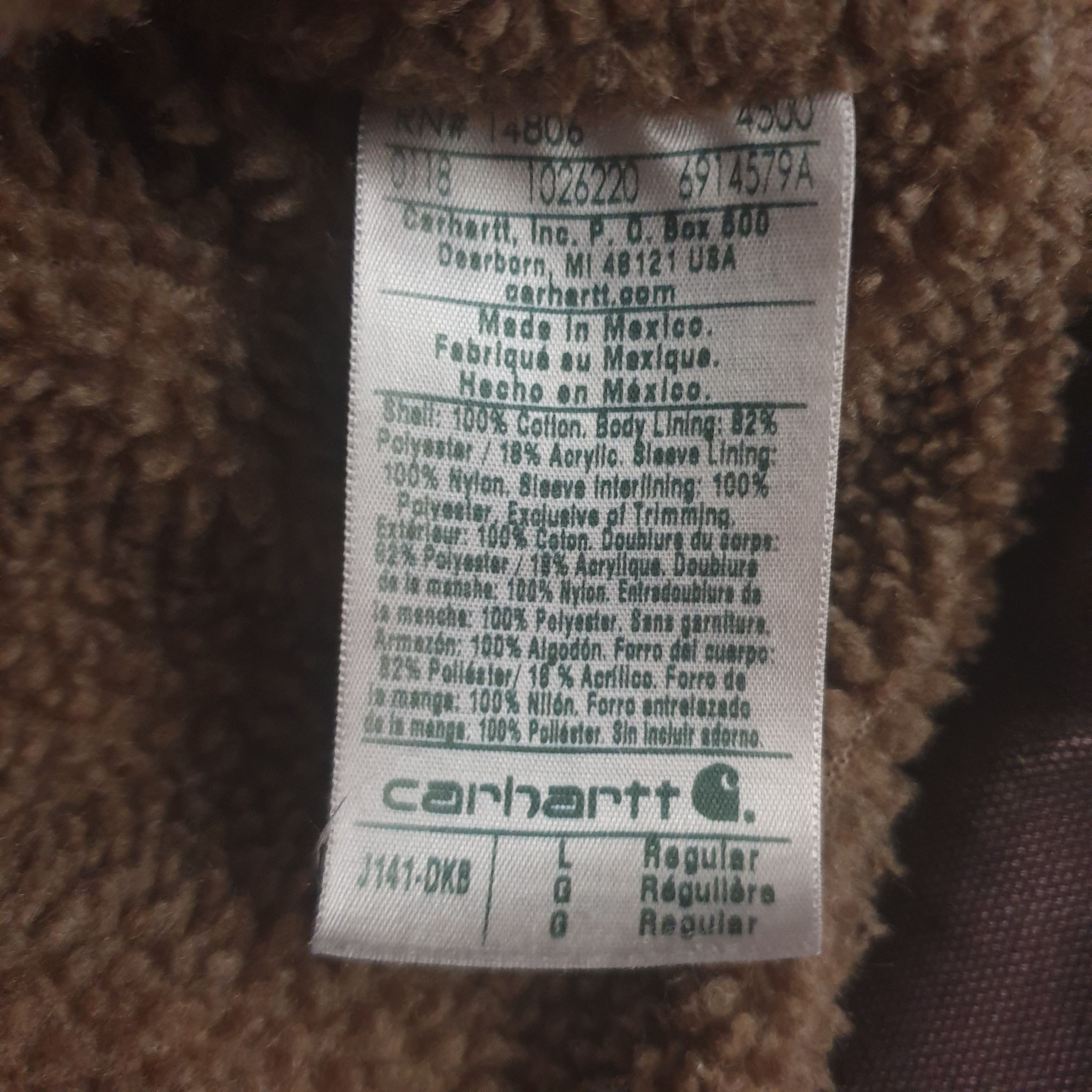 Carhartt Carhartt J141 DKB Dark Brown Jacket Sherpa-Lined M Size US M / EU 48-50 / 2 - 5 Thumbnail