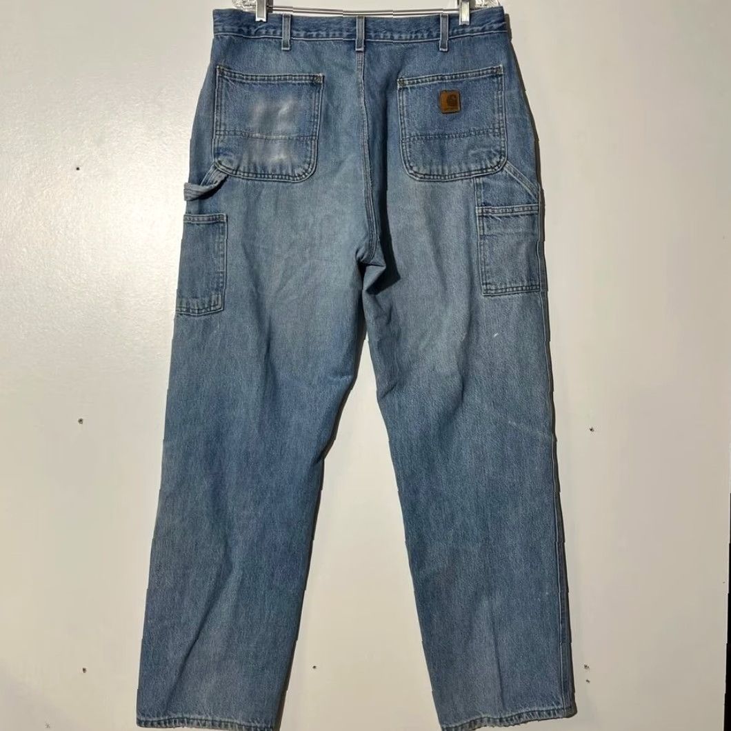 Carhartt VINTAGE Carhartt Carpenter Dungaree Fit Light Blue Denim Jeans Men's 38x34 Blue Regular 34 In Inseam Mens Size US 38 / EU 54 - 4 Thumbnail