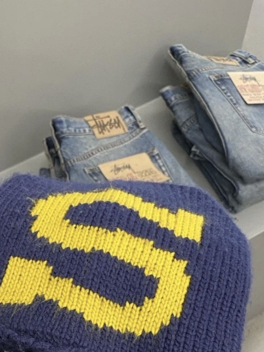 STUSSY Burly S Skullcap Knit Beanie Navy Holiday 25