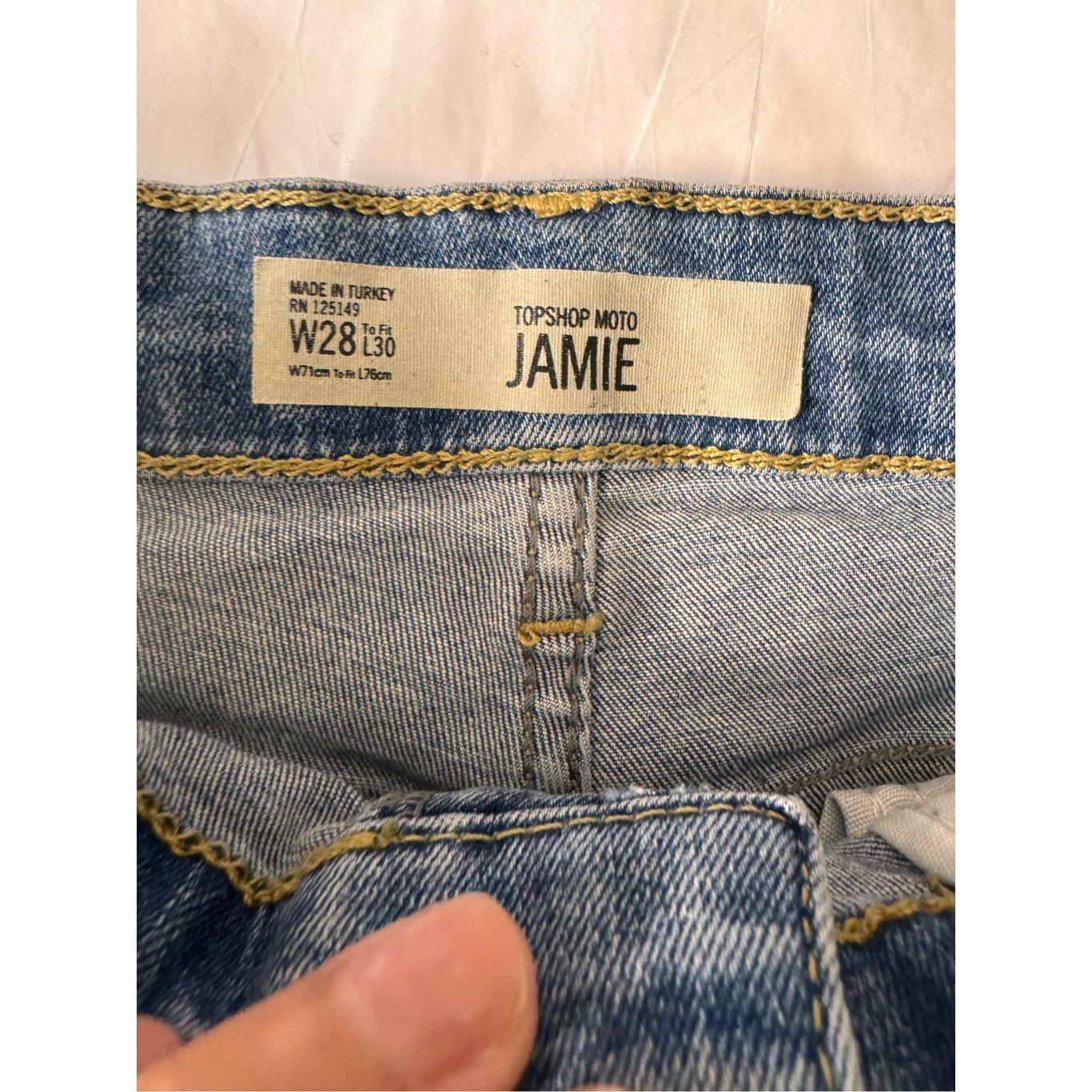 Topshop Topshop Moto Jamie High Waist Distressed Skinny Jeans W28 L3 Size 28" / US 6 / IT 42 - 4 Thumbnail