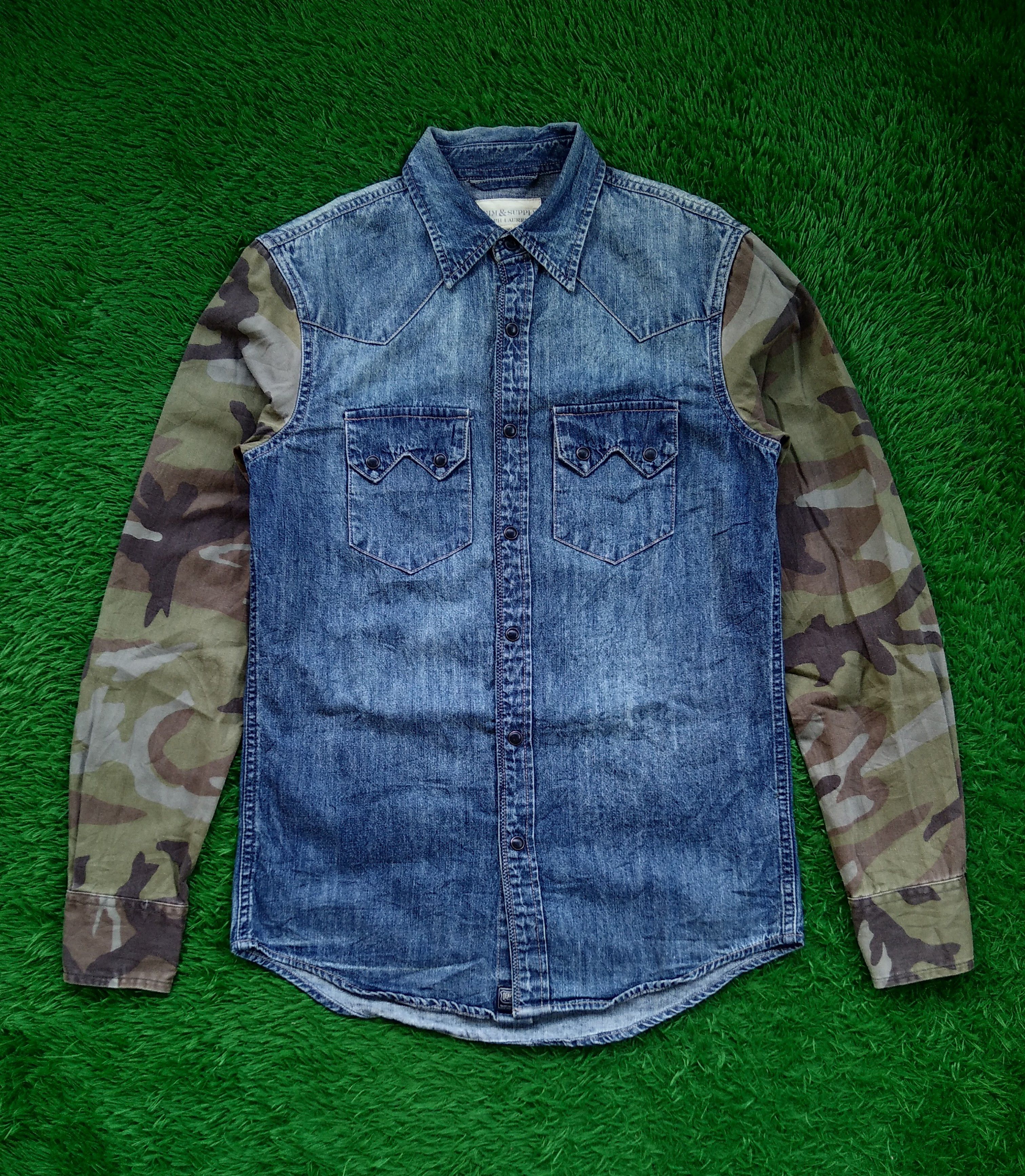 Denim & Supply Ralph Lauren × If Six Was Nine × Le Grande Bleu (L.G.B.) VTG Denim & Supply Ralph Lauren Hybrid Camo Denim Shirt Size US XS / EU 42 / 0 - 3 Thumbnail