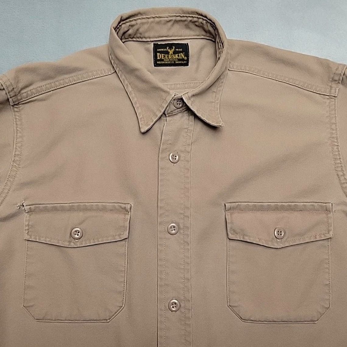 Vintage VINTAGE Melton Deerskin Shirt Mens LT Long Sleeve Flannel Button-Up Pockets Made in USA Brown Regular Big & Tall Shirt Size US L / EU 52-54 / 3 - 3 Thumbnail