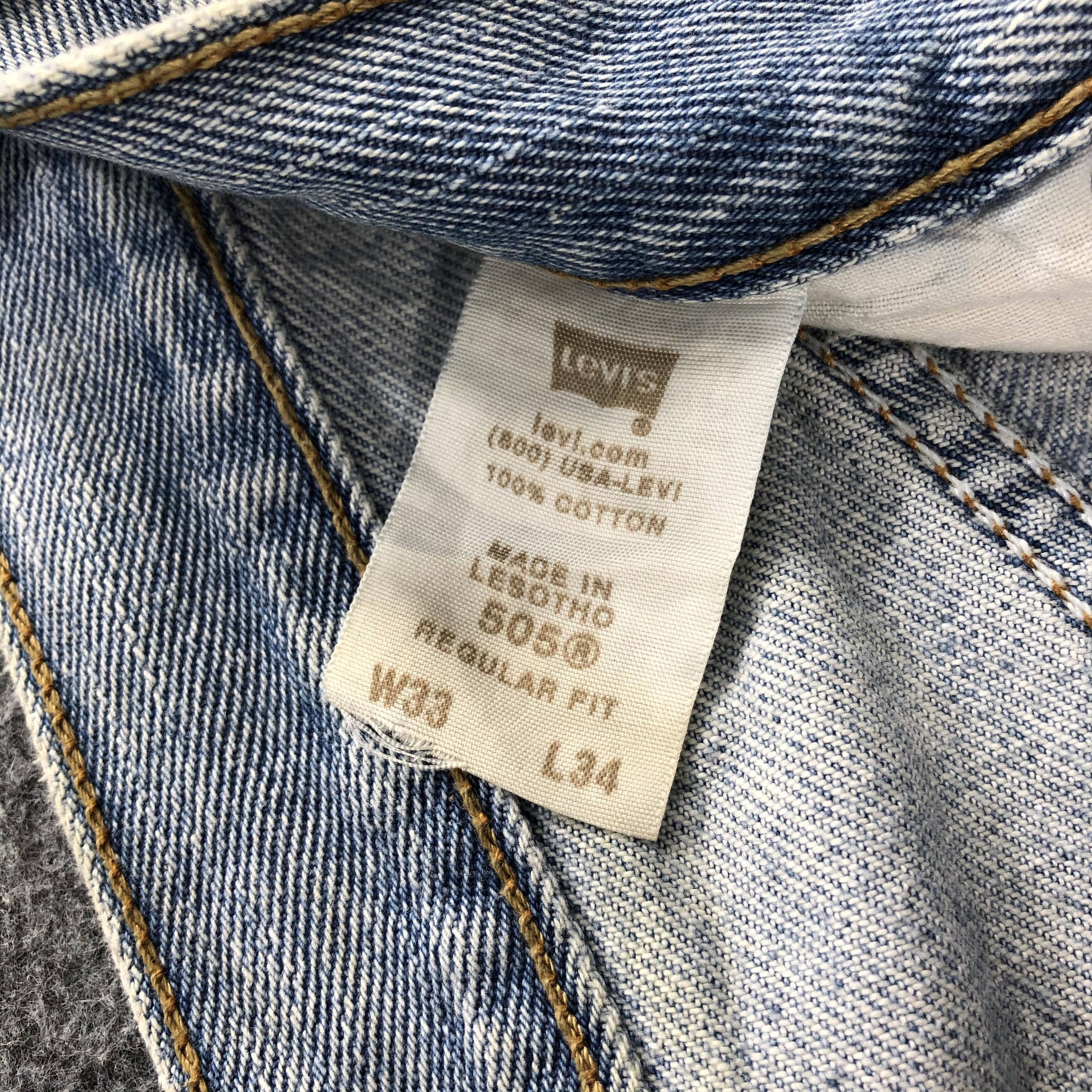 Levi's Dirty Wash Vintage Levi's 505 Jeans Regular Fit Denim KJ558 Size US 33 - 10 Thumbnail