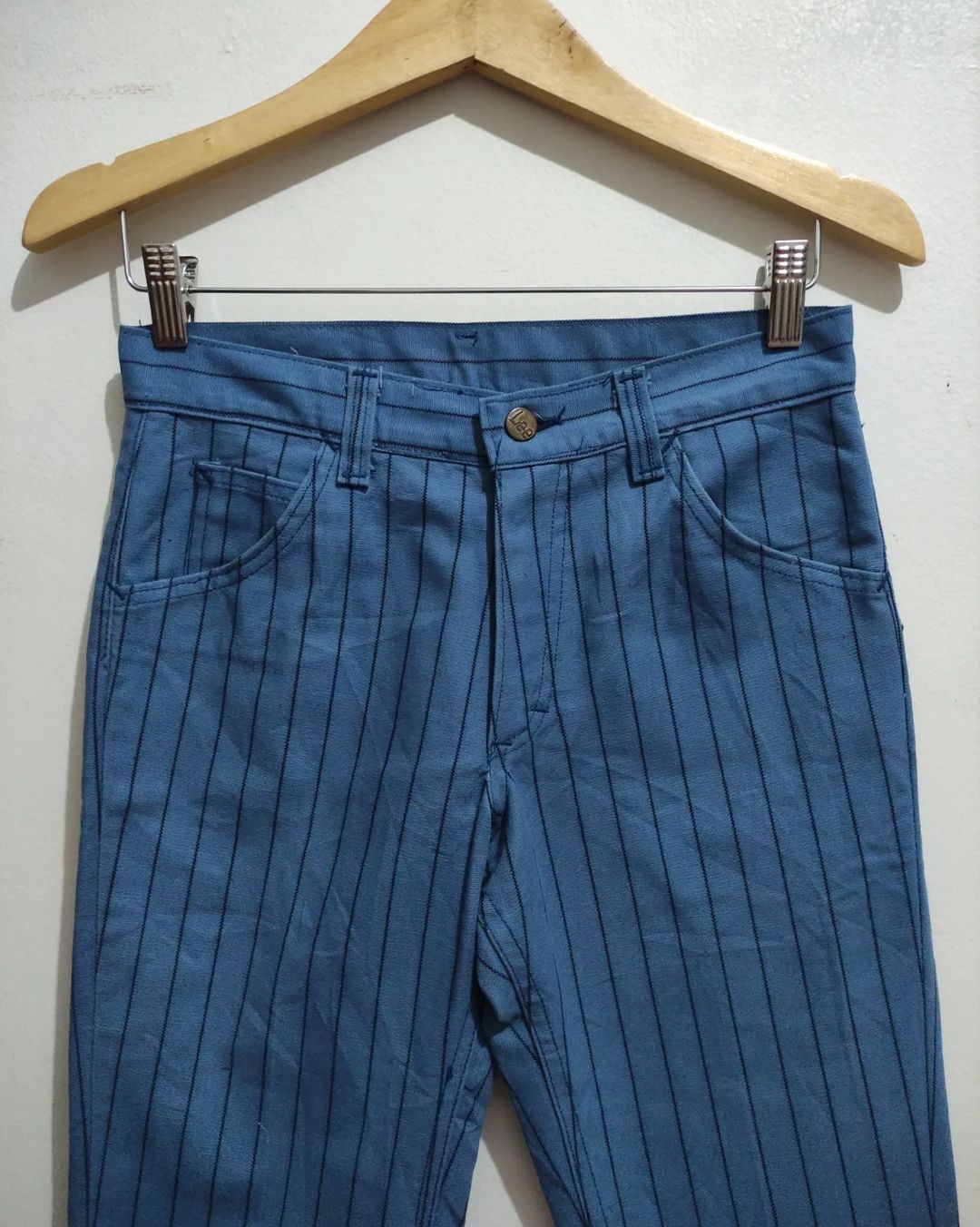 Lee Vintage 1960s Lee Striped Bell Bottom Flared Jeans Size US 29 - 8 Thumbnail