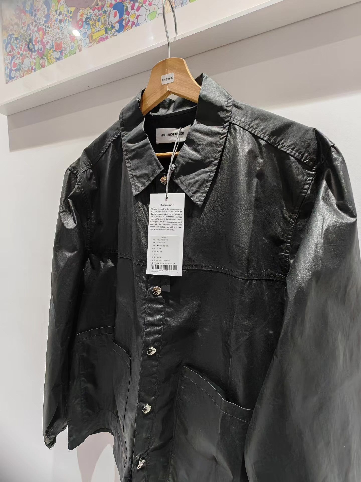 John Galliano Galliano Landor Black Coated Coach Jacket Q15 Size US M / EU 48-50 / 2 - 2 Thumbnail