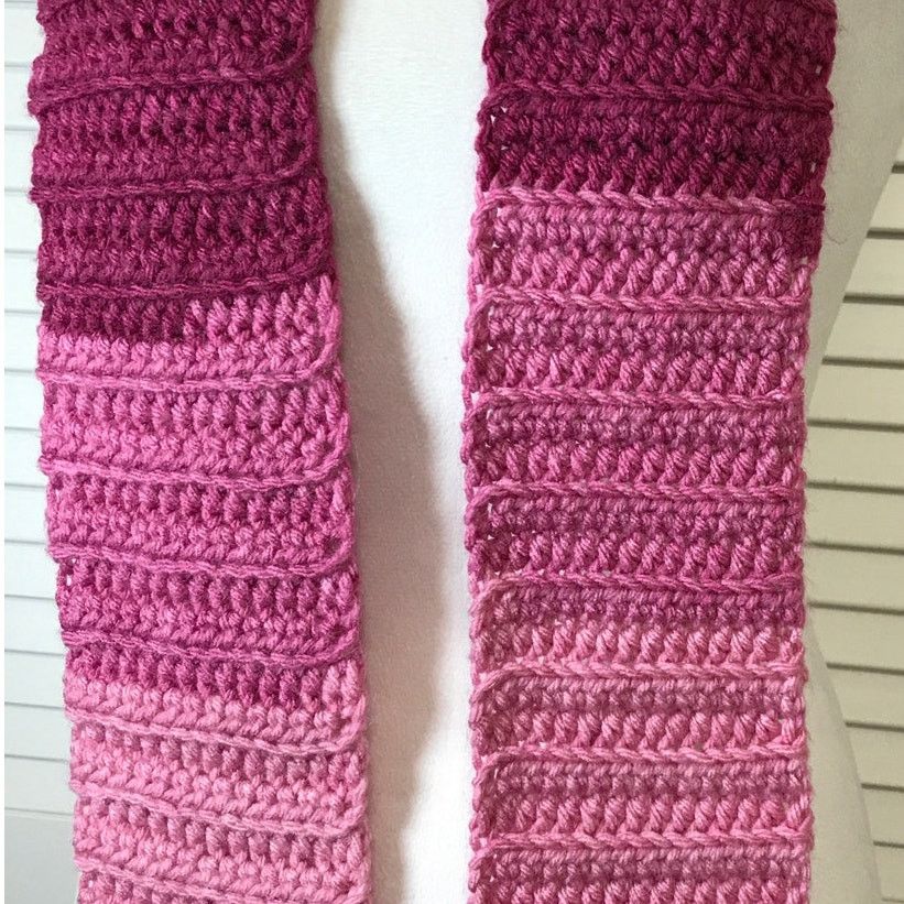 Handmade NWT Handmade Crocheted Pink Textured Beanie & Scarf 56” Size ONE SIZE - 3 Thumbnail