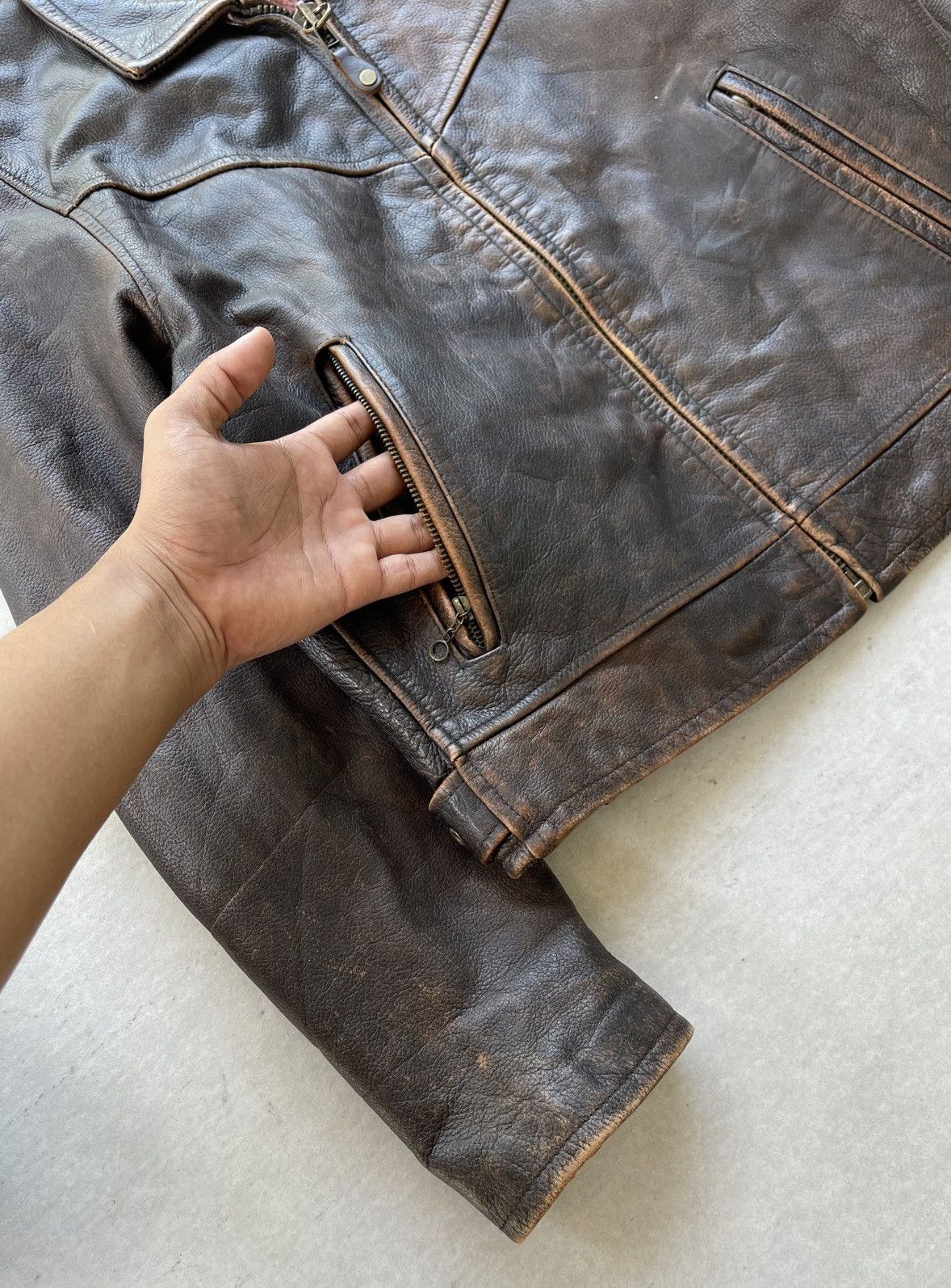 Harley Davidson 🔥Vintage 90's Harley Davidson Genuine Leather Moto Jacket Size US M / EU 48-50 / 2 - 4 Thumbnail