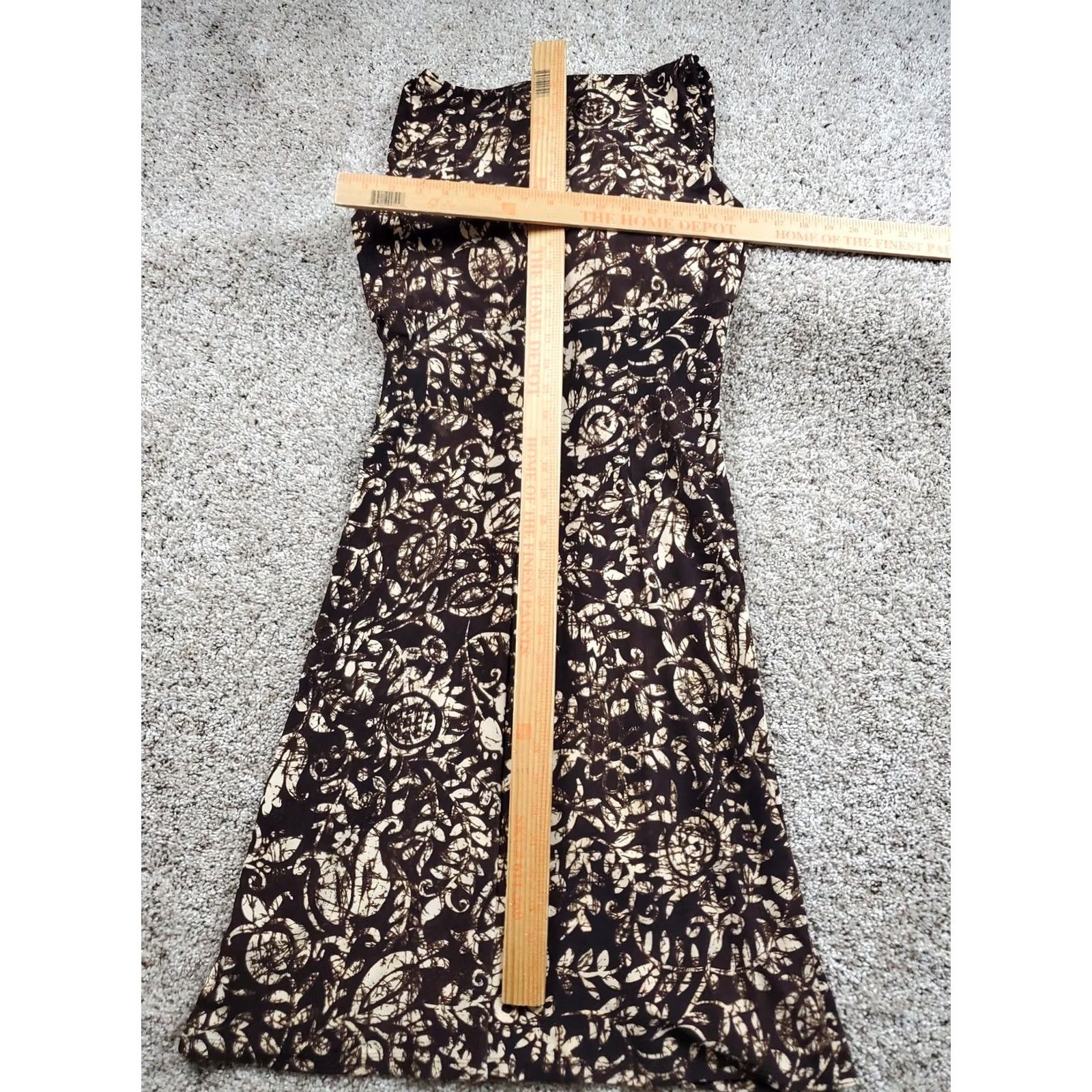 Ralph Lauren Lauren Ralph Lauren Dress Womens 6 Brown Beige Floral Ruched Sleeveless Stretch Sheath Knee Length Party Casual Womens Size M / US 6-8 / IT 42-44 - 5 Thumbnail